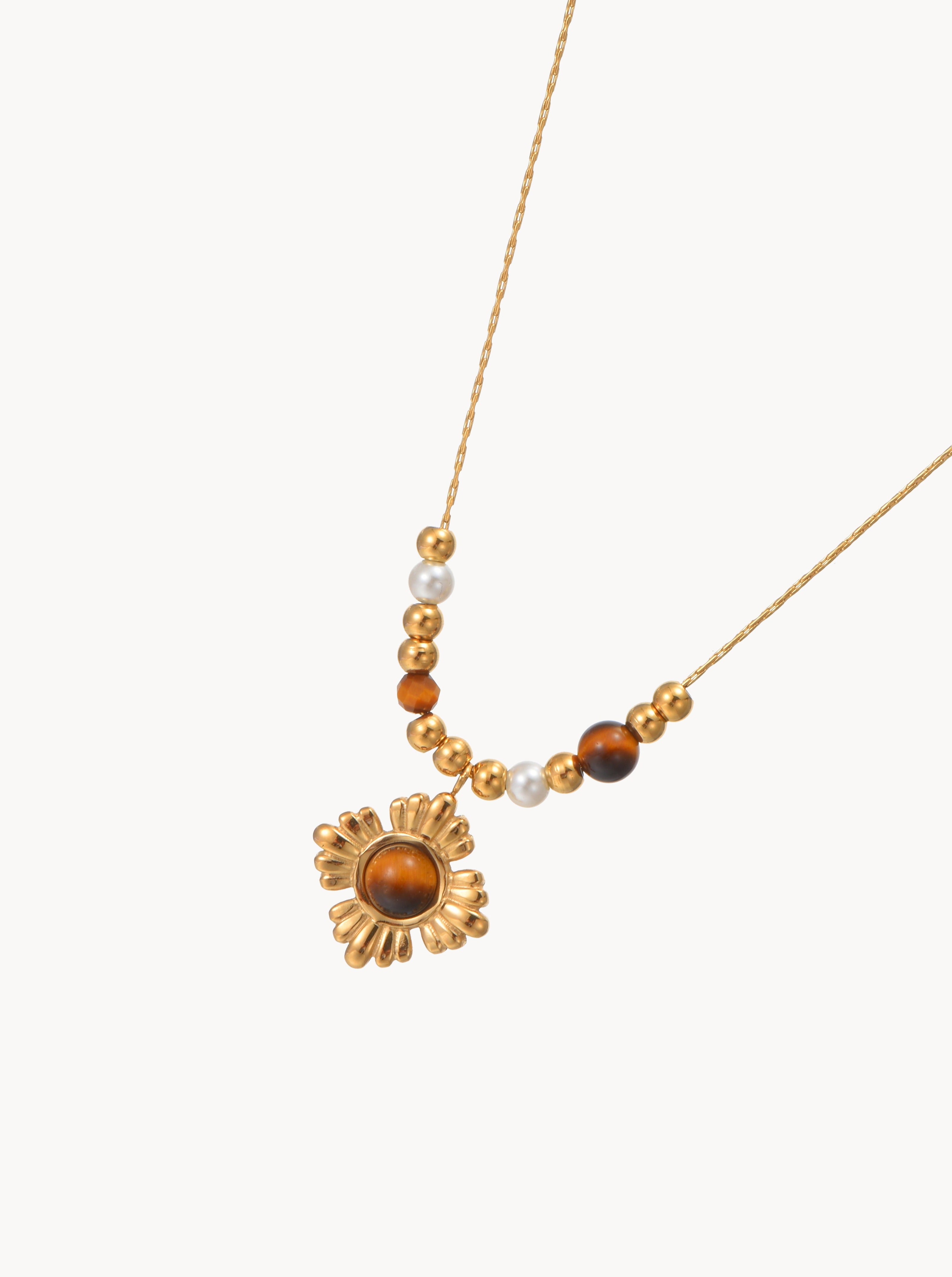 Juliana Necklace in Tiger's Eye - Kuri Jewelry
