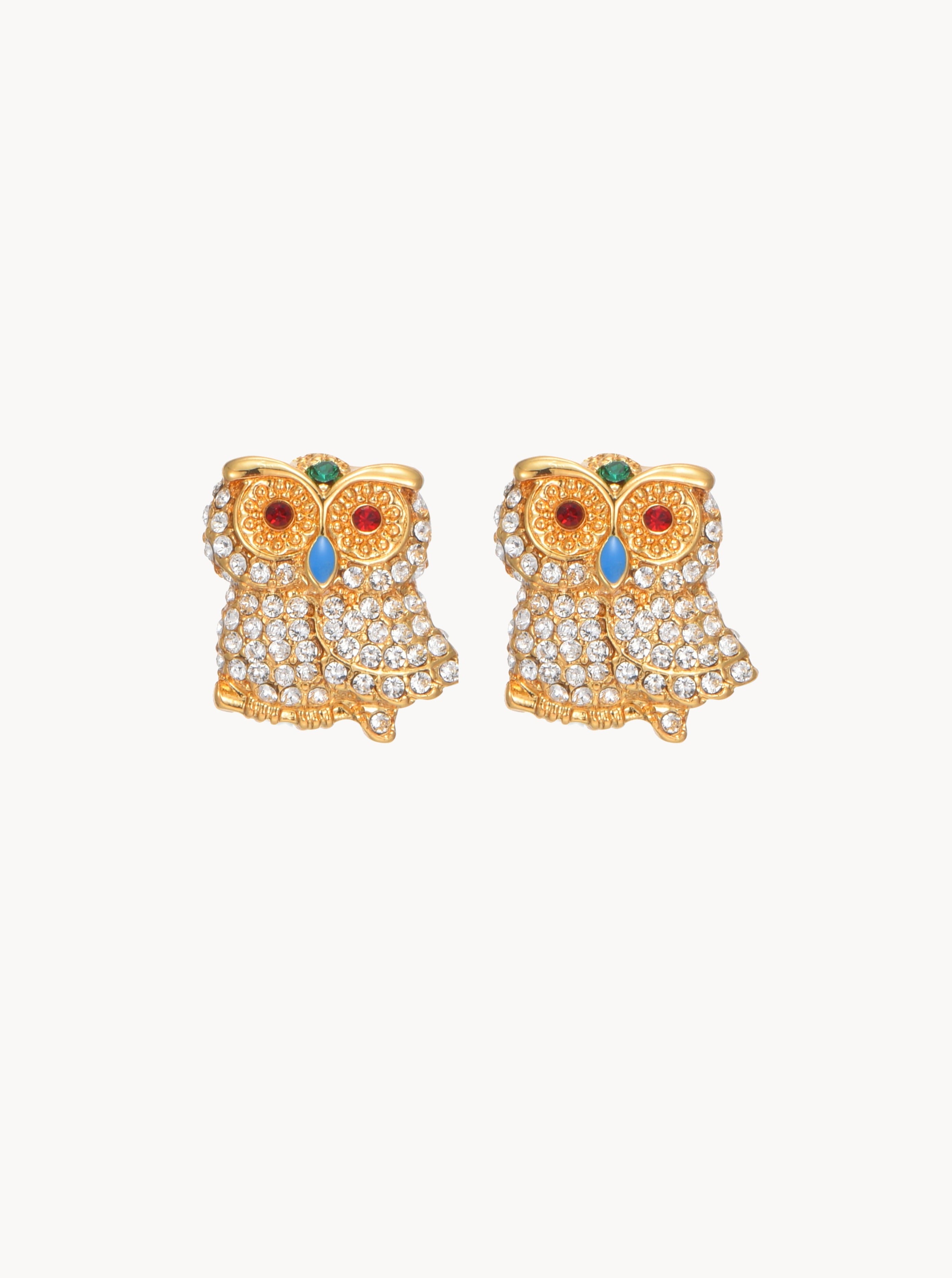 Gold Owl Earrings - Kuri Jewelry