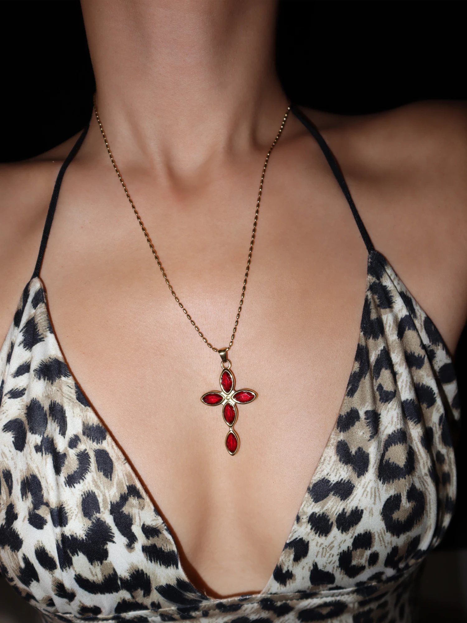 Irma Red Cross Necklace