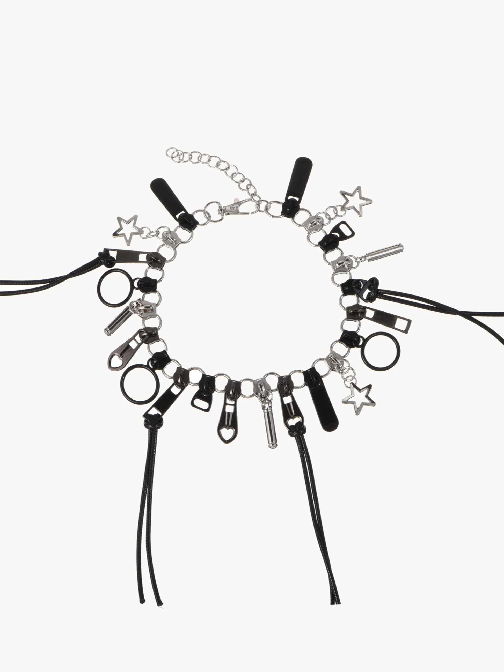 Gothic Schwarze Reißverschluss Kette