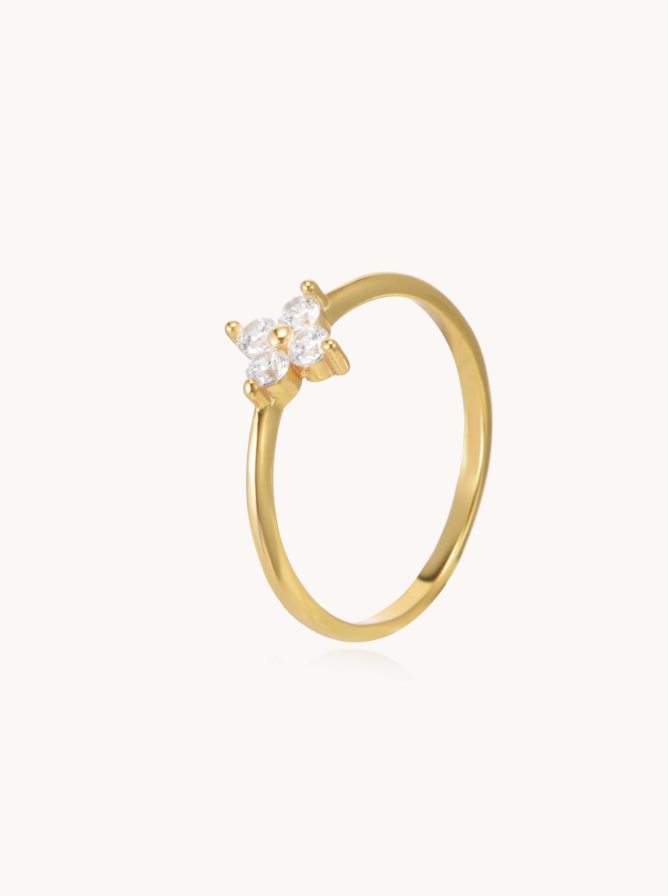 Lucky Clover Golden Ring - Kuri Jewelry
