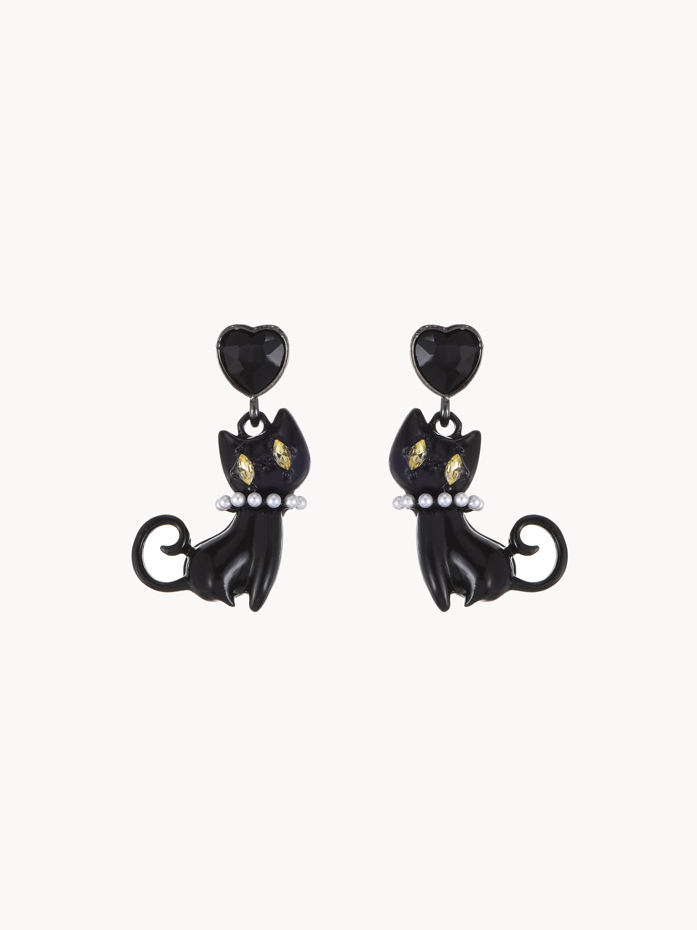 Schwarze Katze Ohrringe