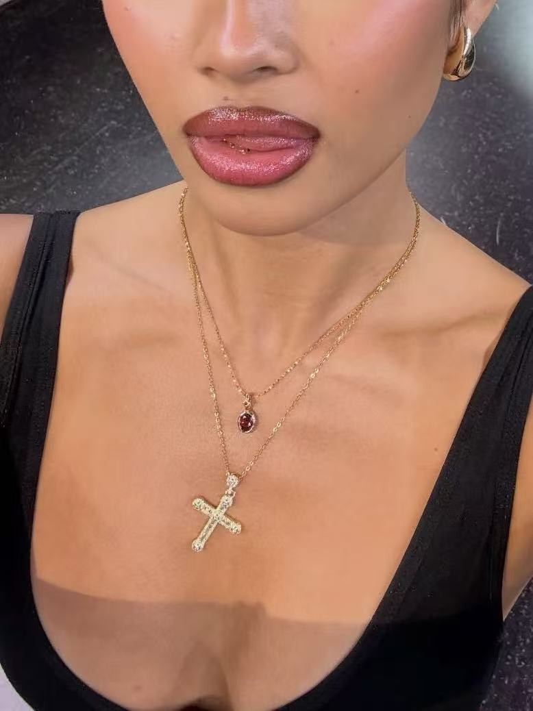 Prima Golden Cross Necklace - Kuri Jewelry