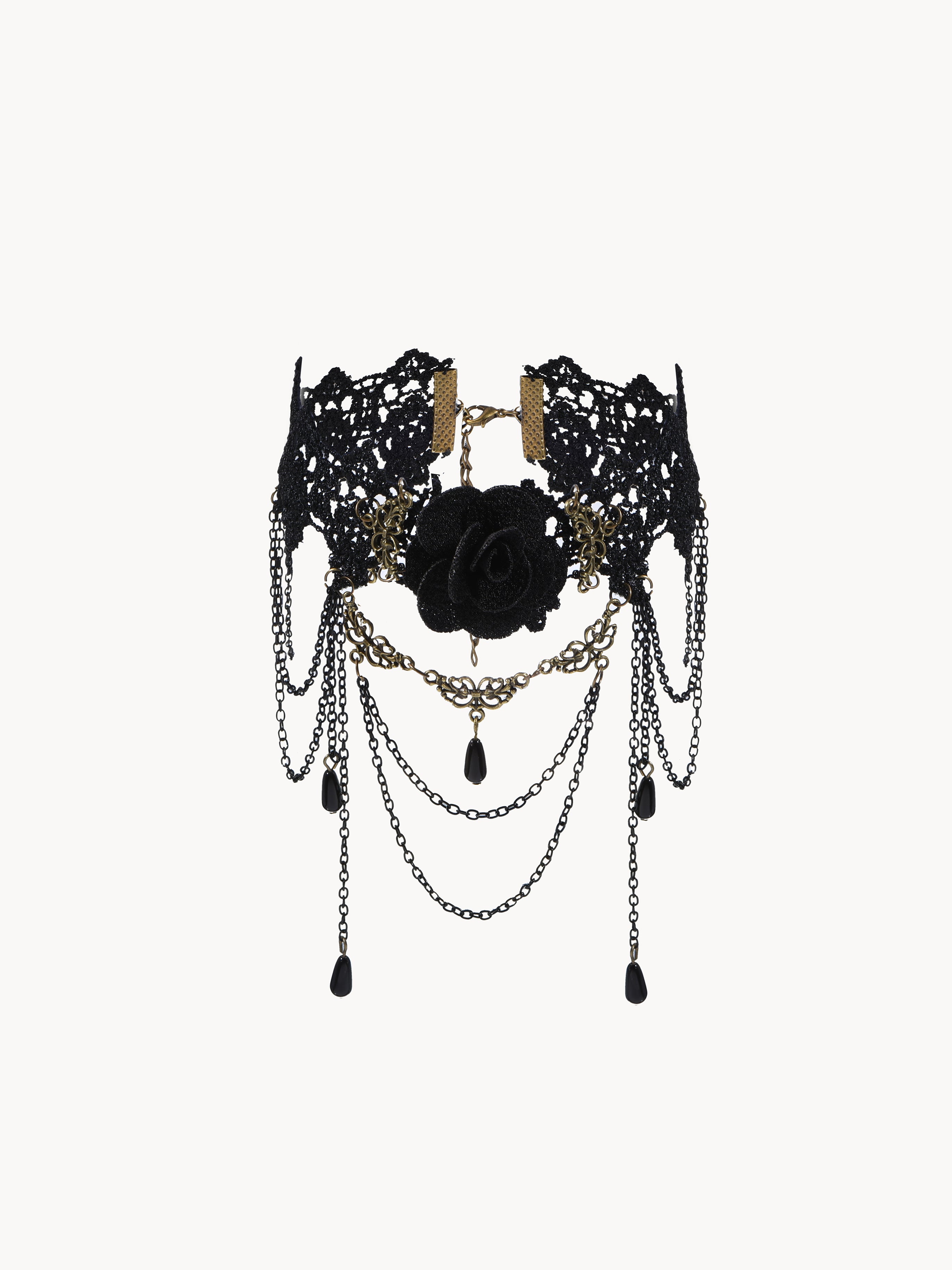Gothic Schwarze Rose Kette
