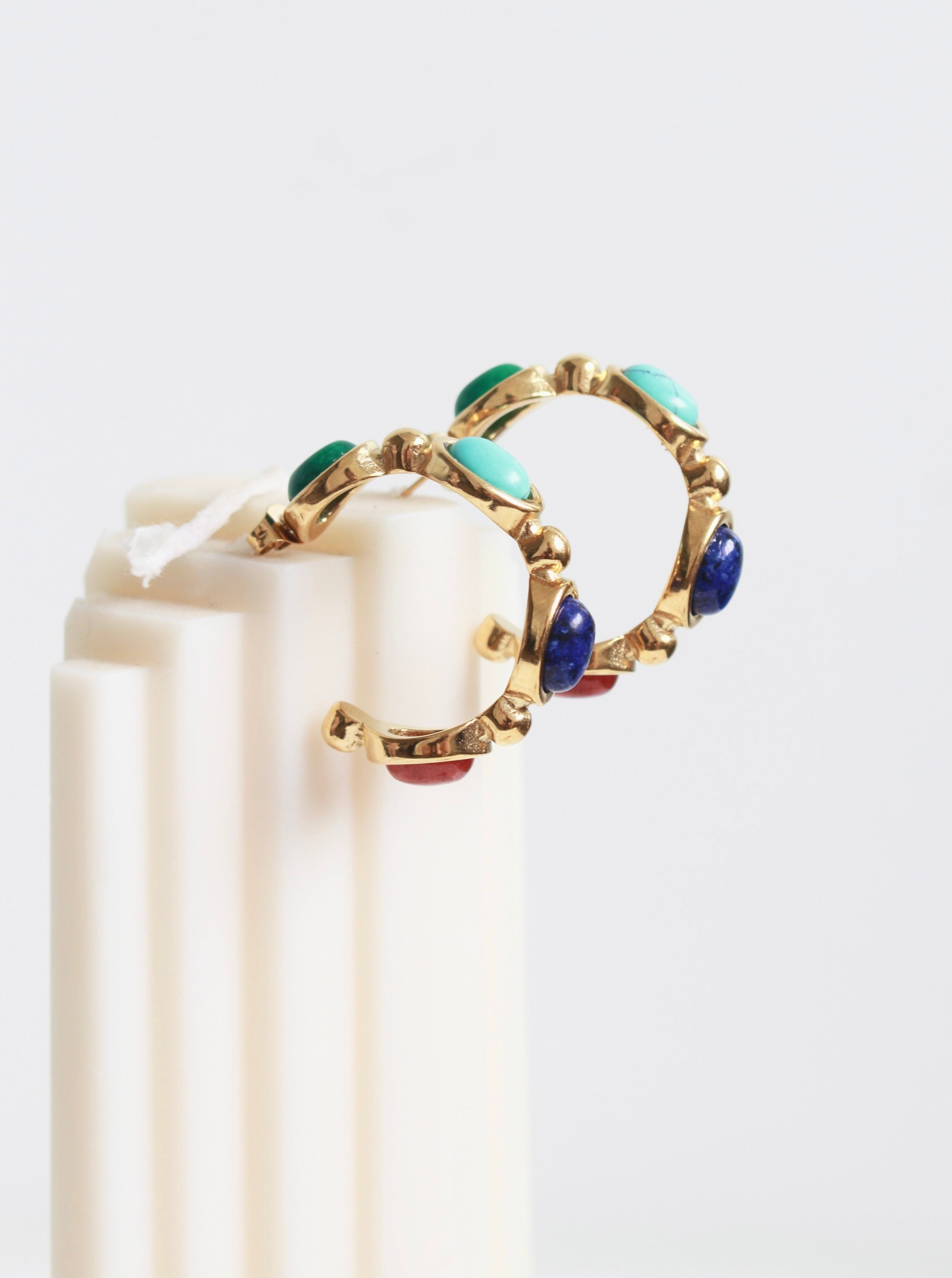 Eliza Colored Stone Earrings - Kuri Jewelry