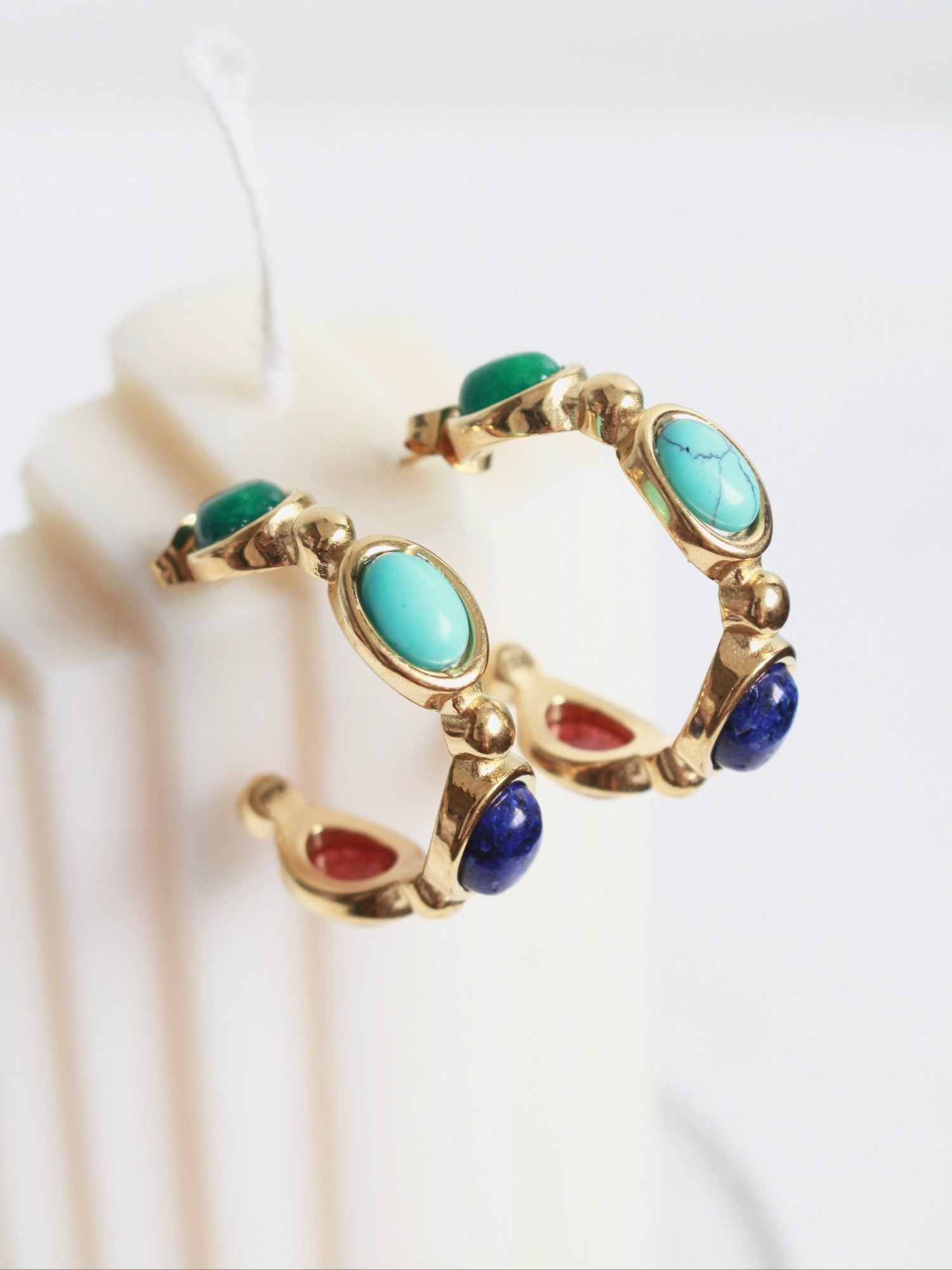 Eliza Colored Stone Earrings - Kuri Jewelry