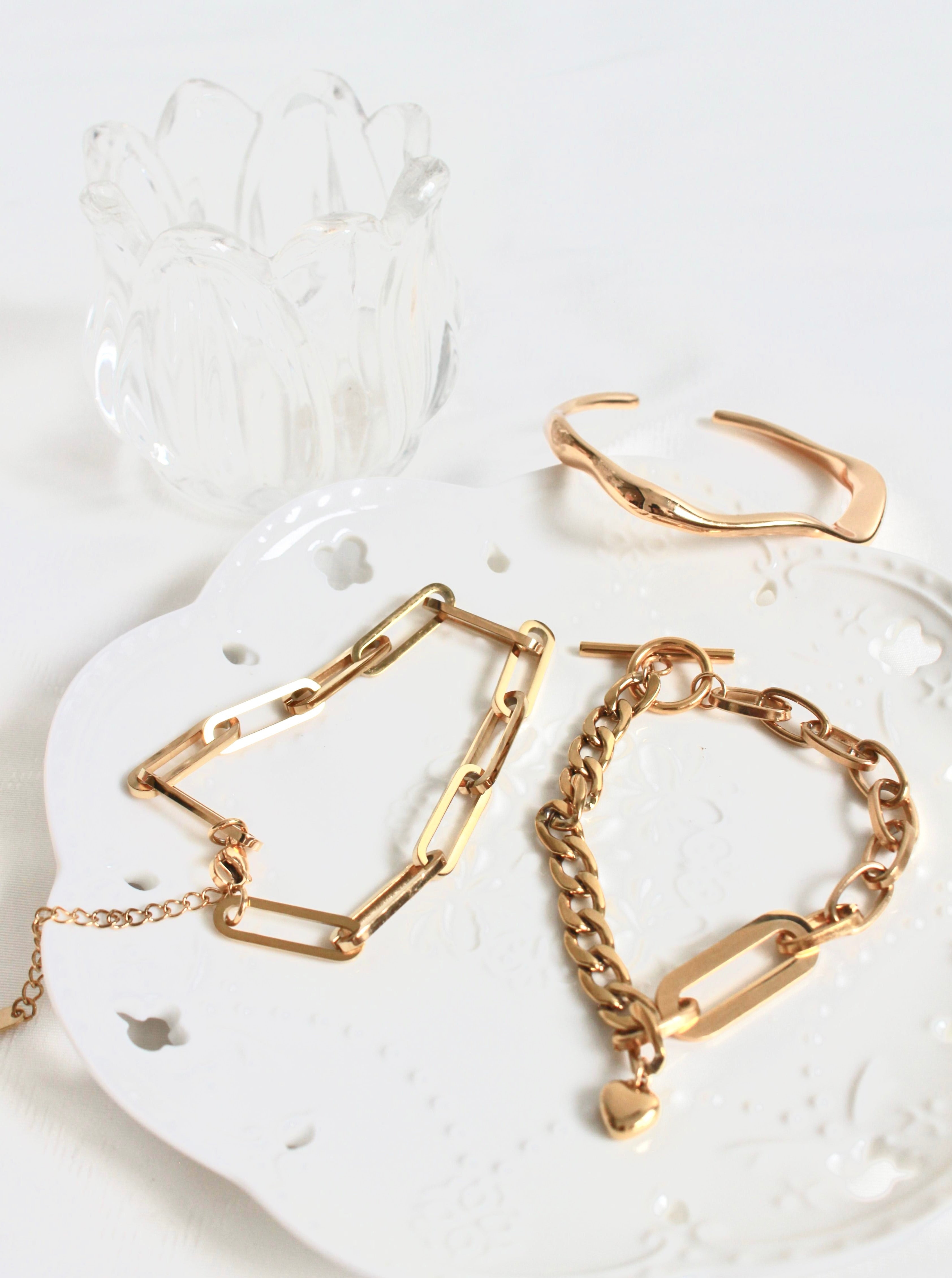 Golden Paperclip Chain Bracelet - Kuri Jewelry