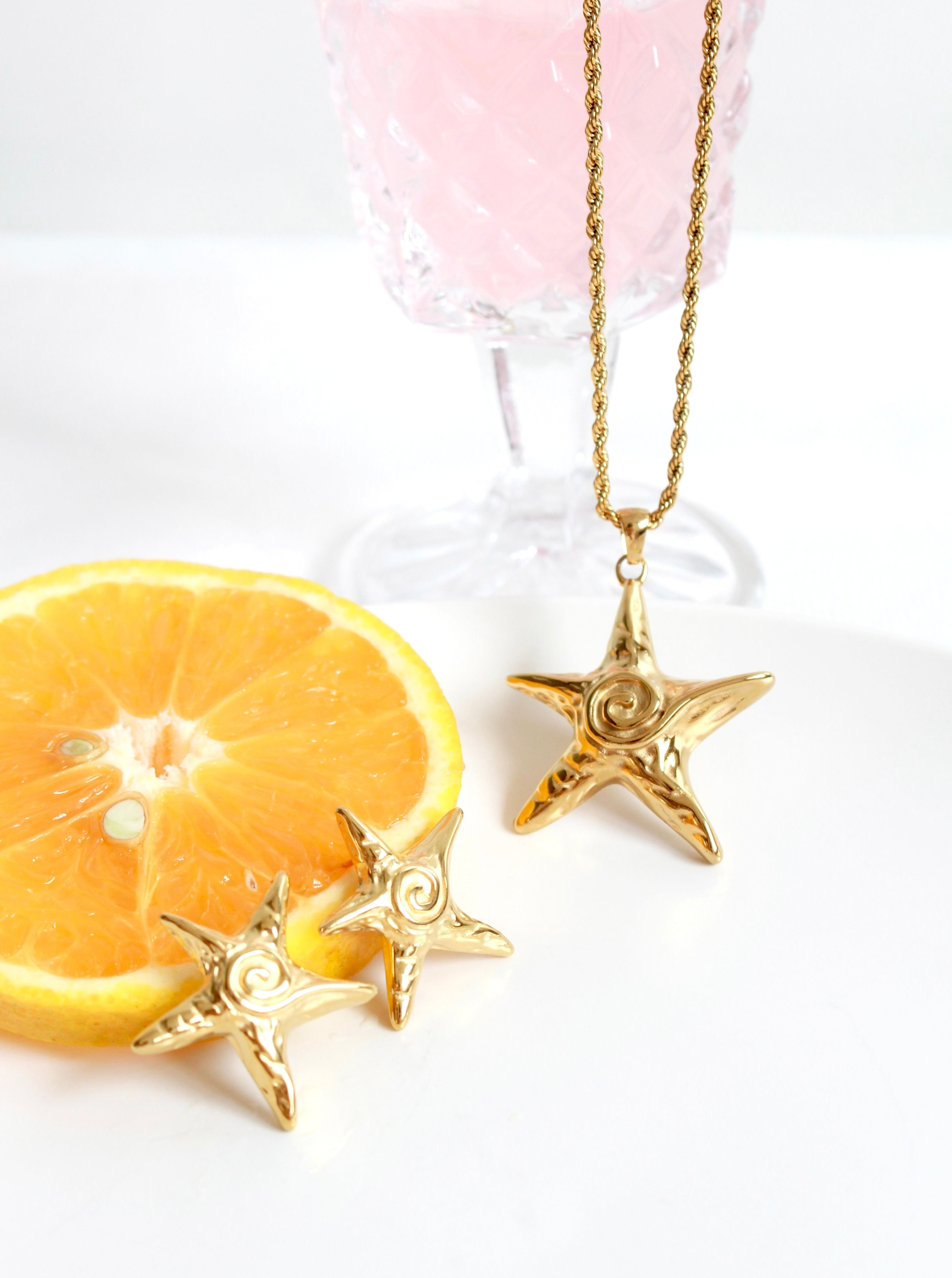 Susie Gold Starfish Necklace - Kuri Jewelry