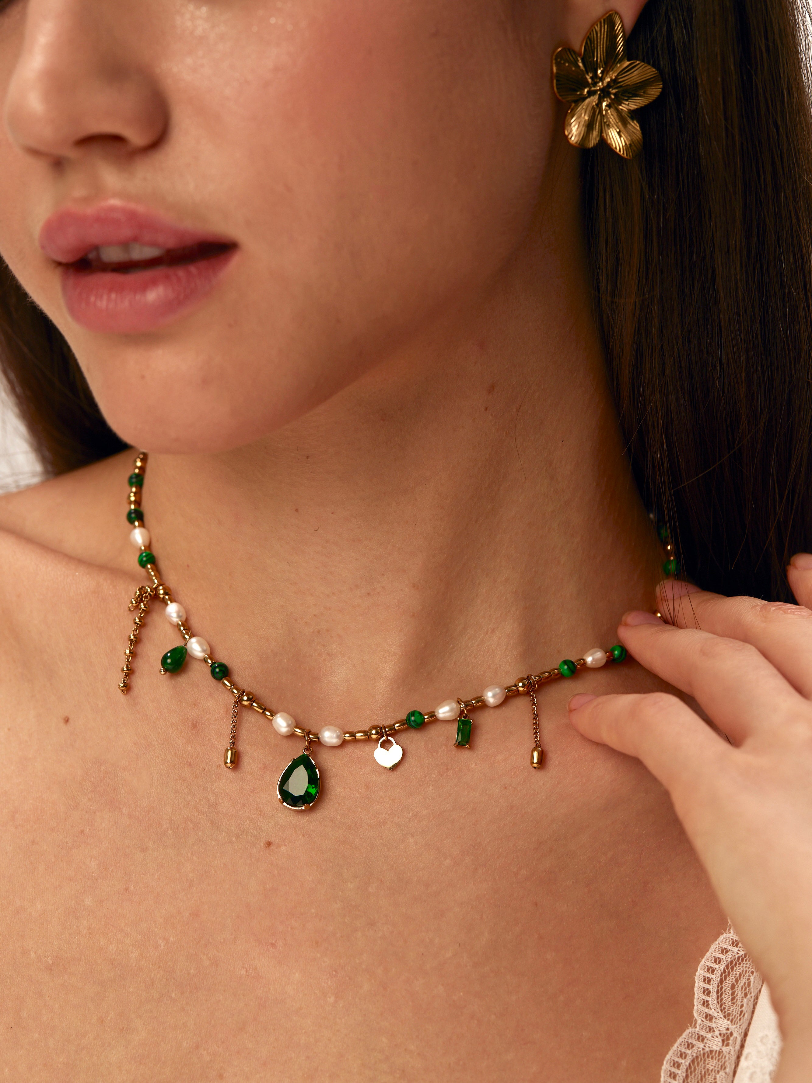 Diana Evergreen Pearl Necklace - Kuri Jewelry