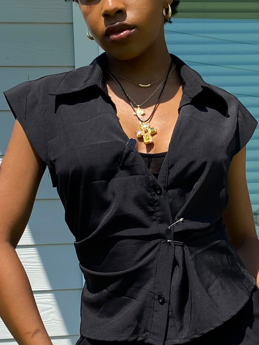 Fiona Colored Stone Cross Necklace - Kuri Jewelry