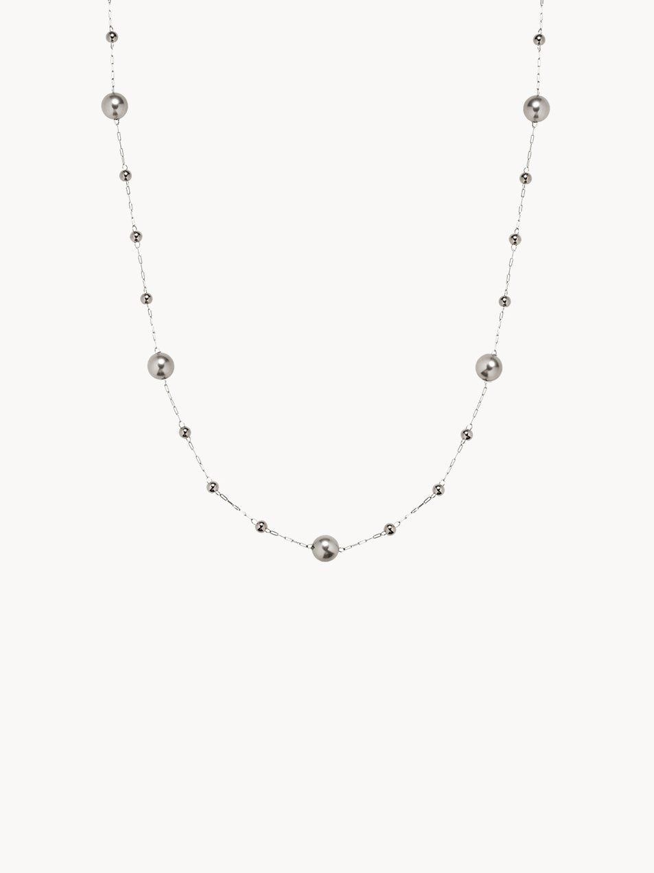 Industrial Grey Glass Pearl Necklace - Kuri Jewelry