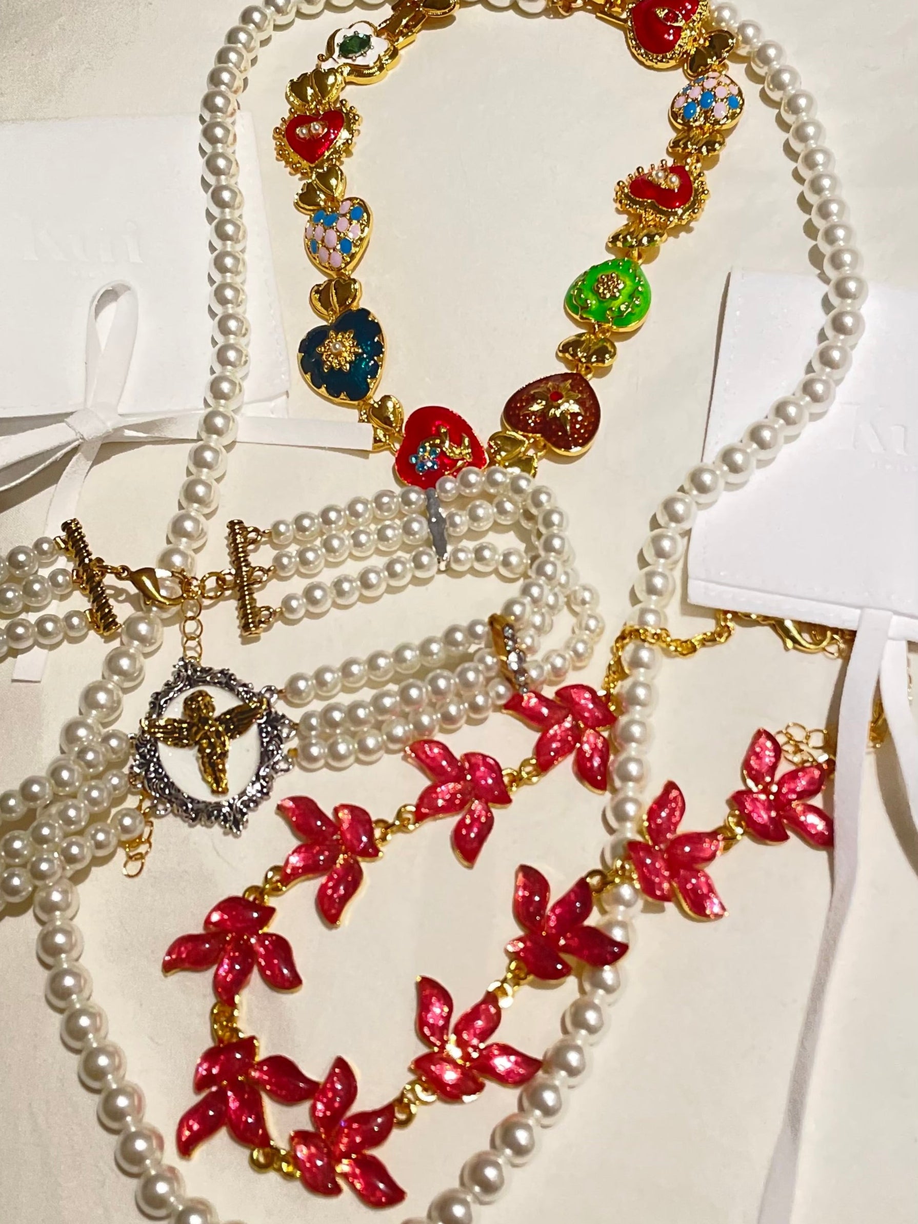 Angela Layered Pearl Choker Necklace