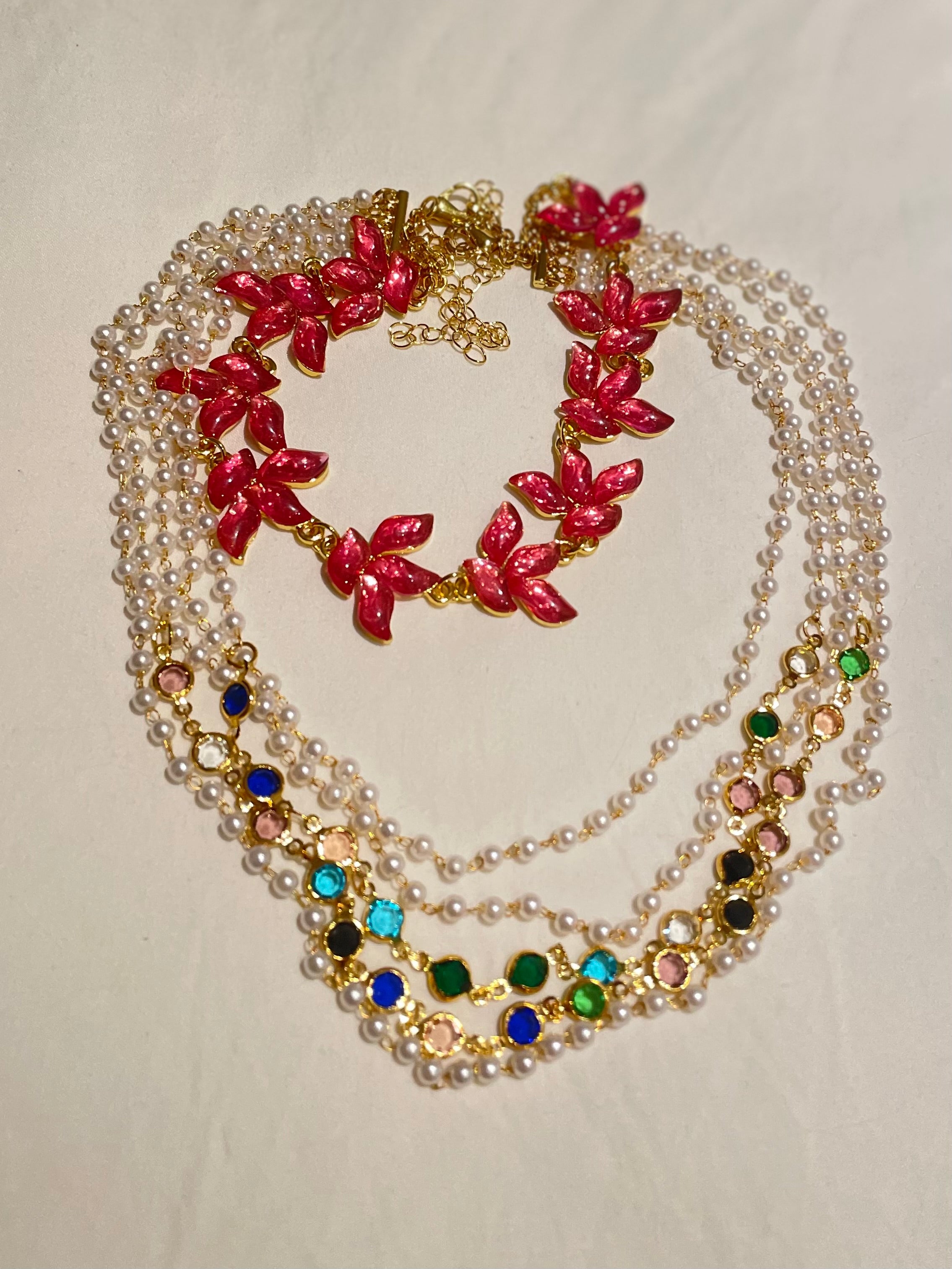 Maureen Pink Petals Necklace