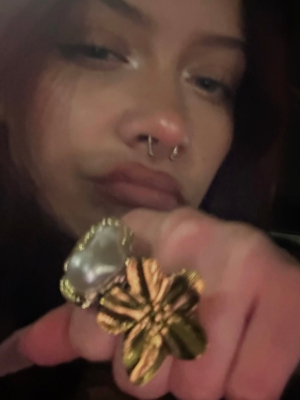 Riley Golden Flower Ring - Kuri Jewelry