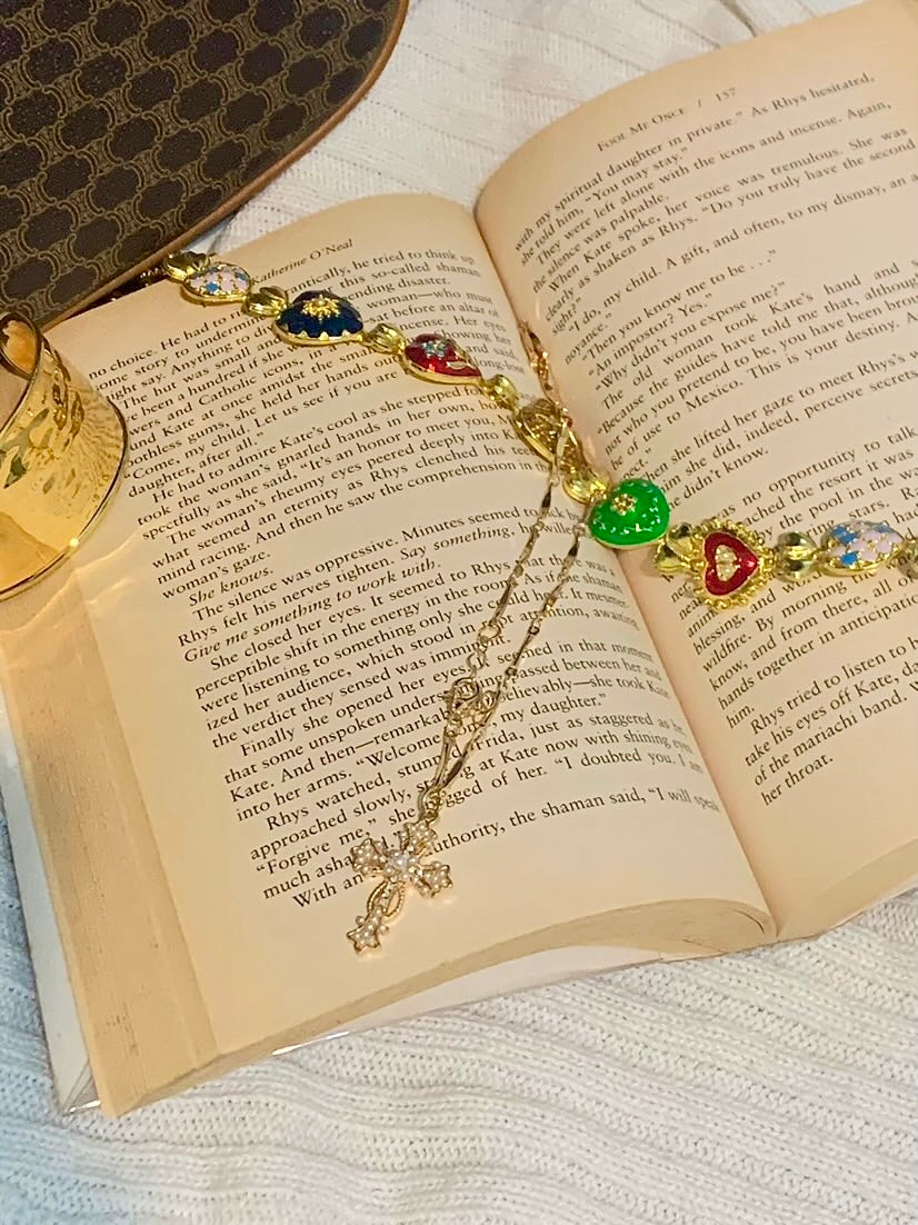 Silvia Gold Pearl Cross Necklace - Kuri Jewelry