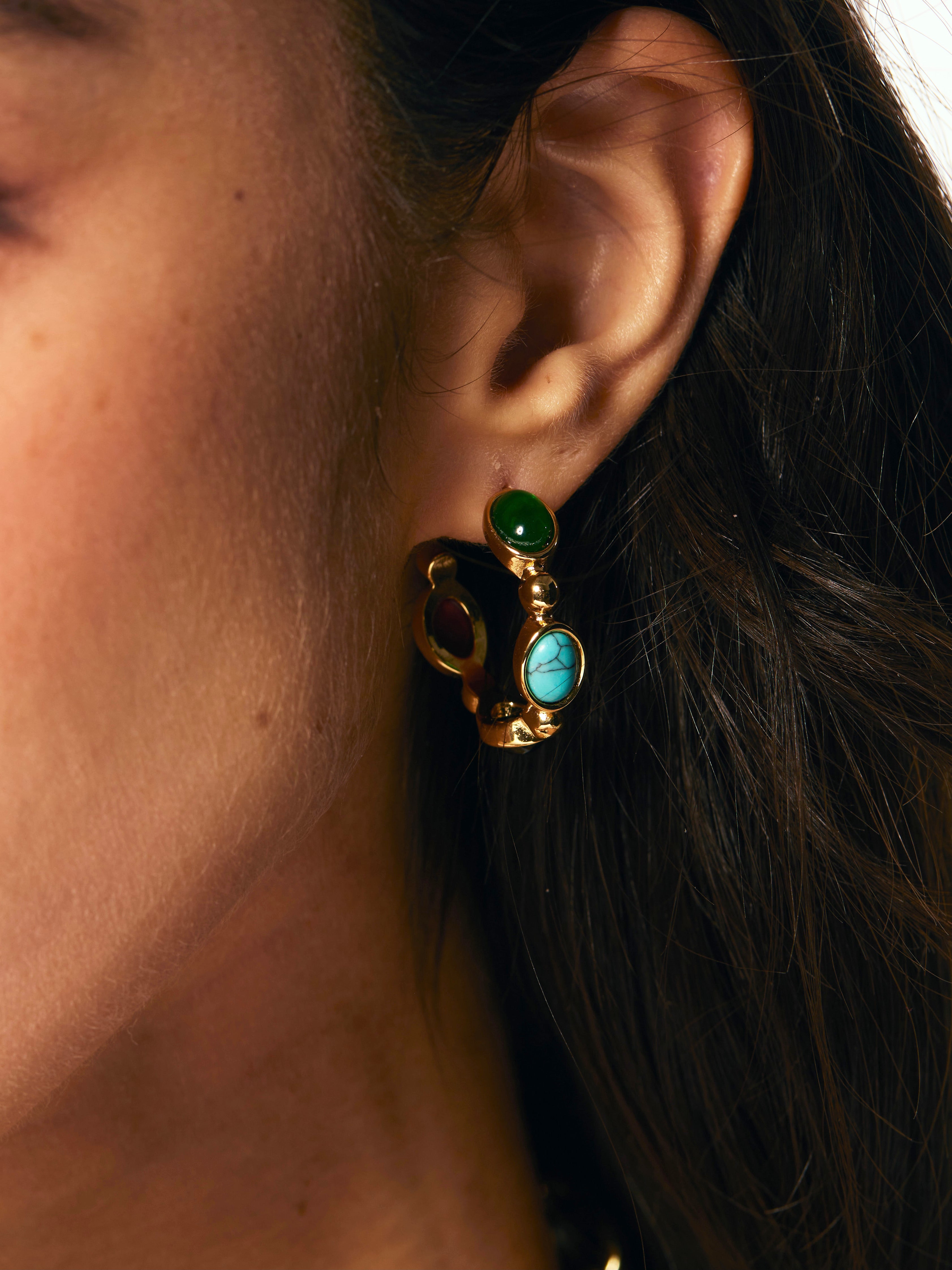Eliza Colored Stone Earrings - Kuri Jewelry