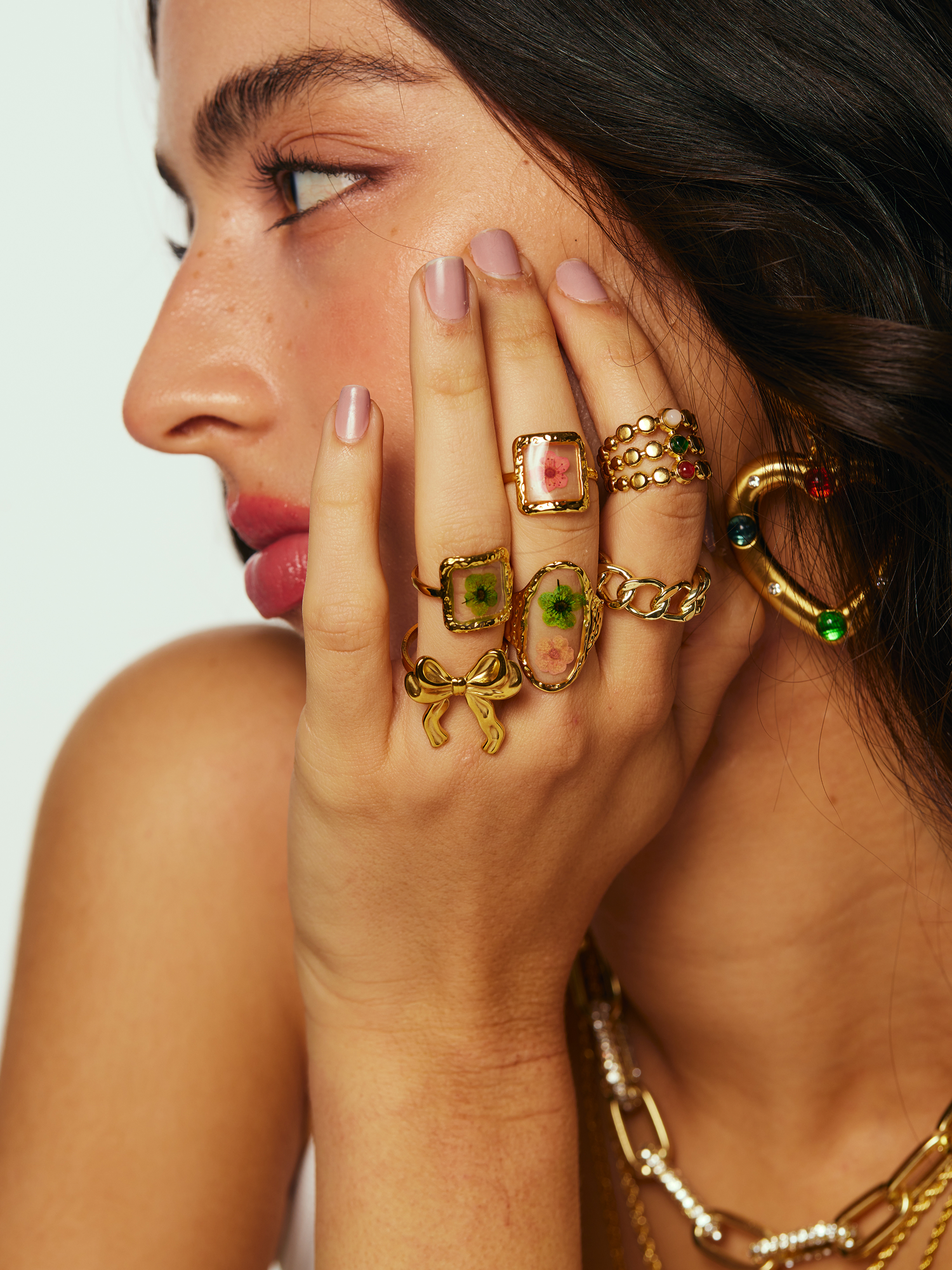 Lilian Flower Golden Ring - Kuri Jewelry