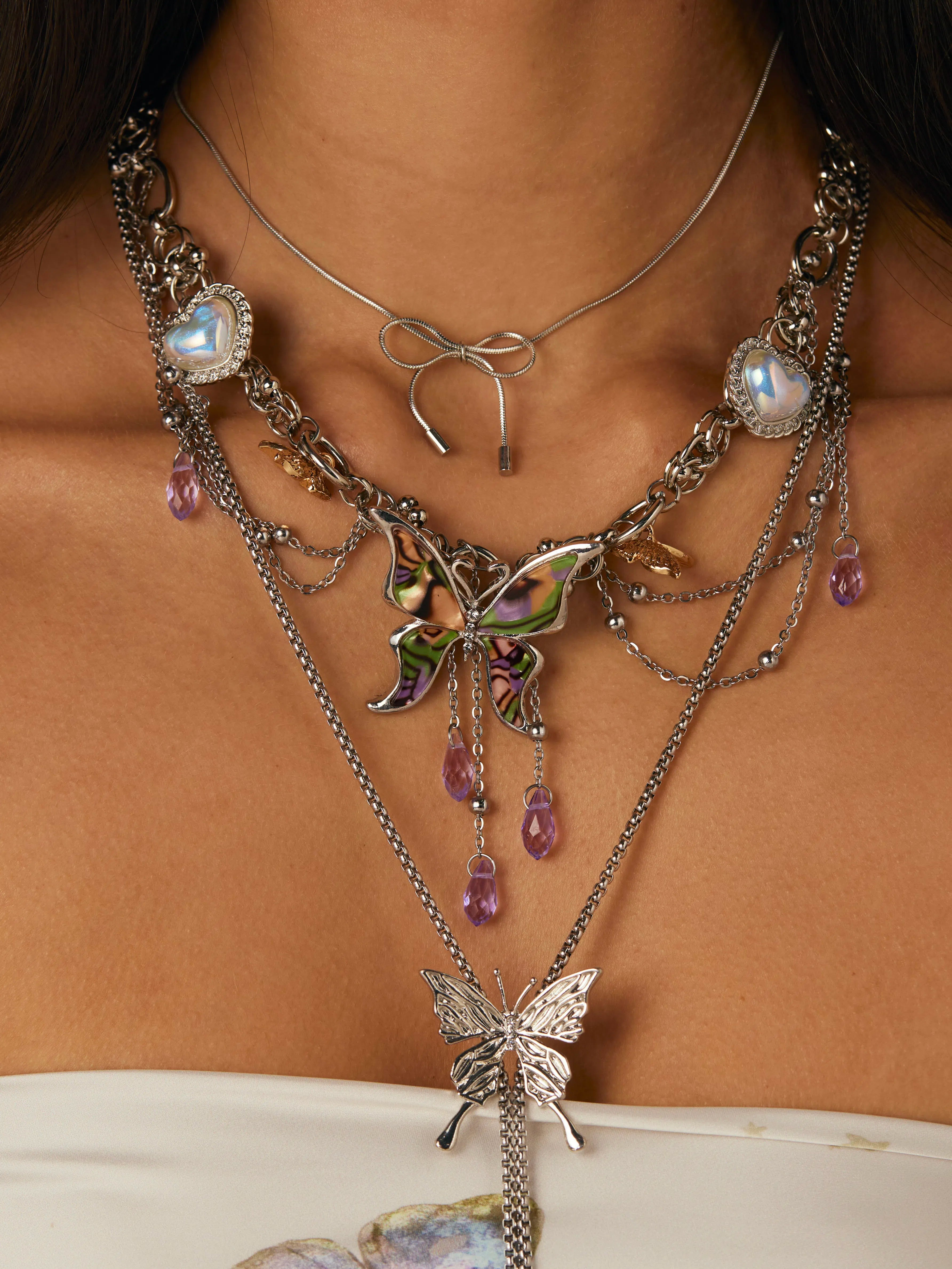 Di Silver Ribbon Choker Necklace - Kuri Jewelry
