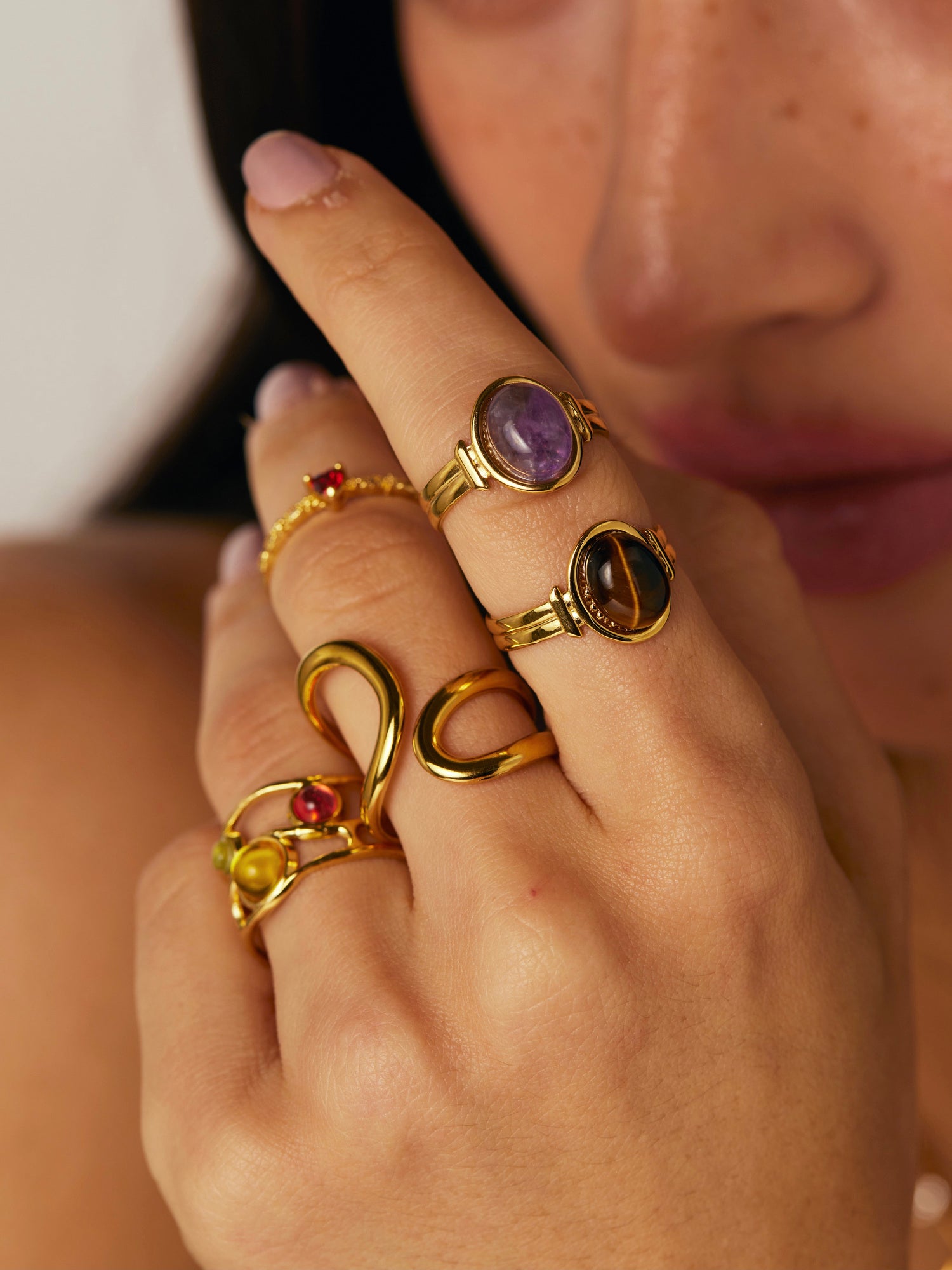 Amethyst Golden Ring - Kuri Jewelry