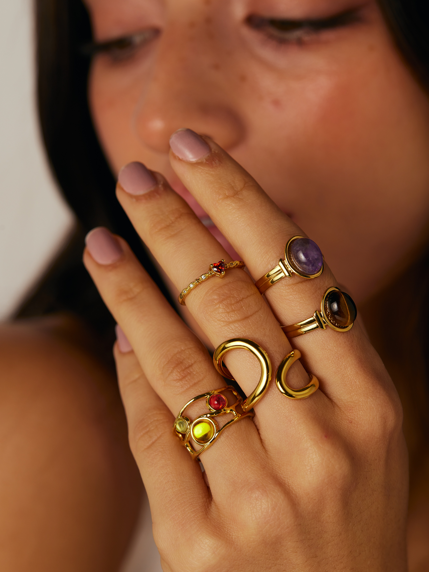 Damla Colored Stone Ring - Kuri Jewelry