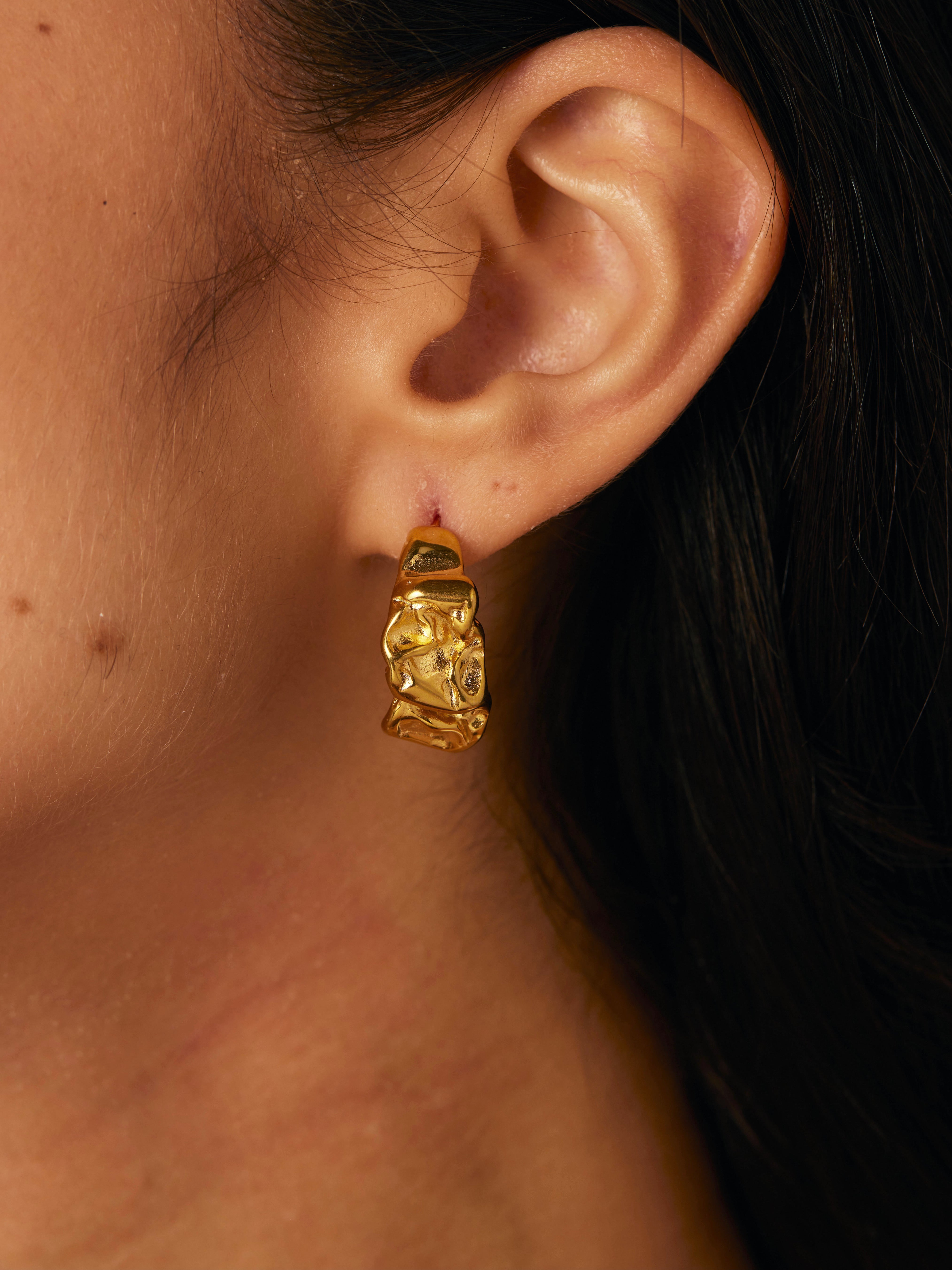 Wasteland Pleated Silver Earrings - Kuri Jewelry