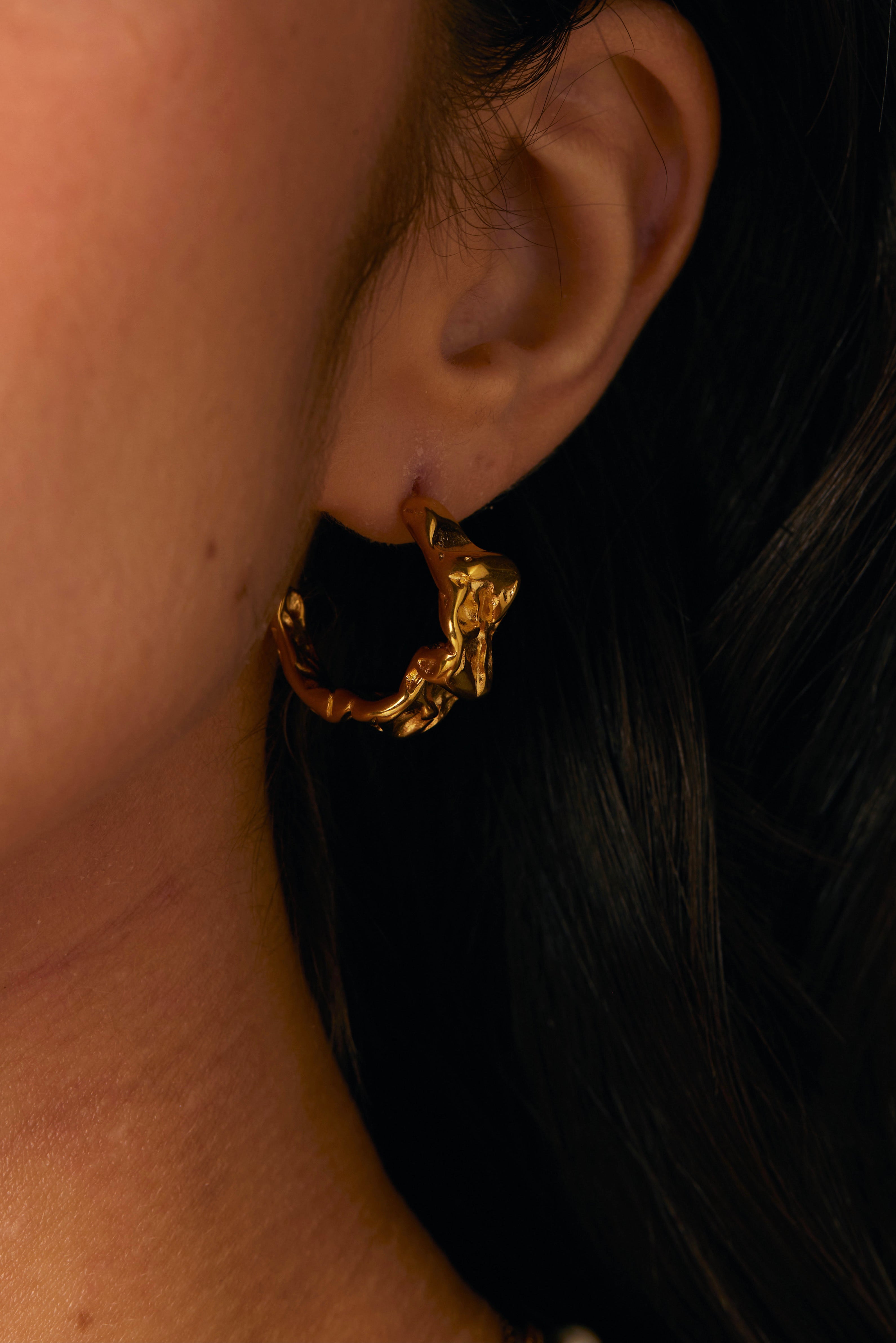 Wasteland Pleated Silver Earrings - Kuri Jewelry