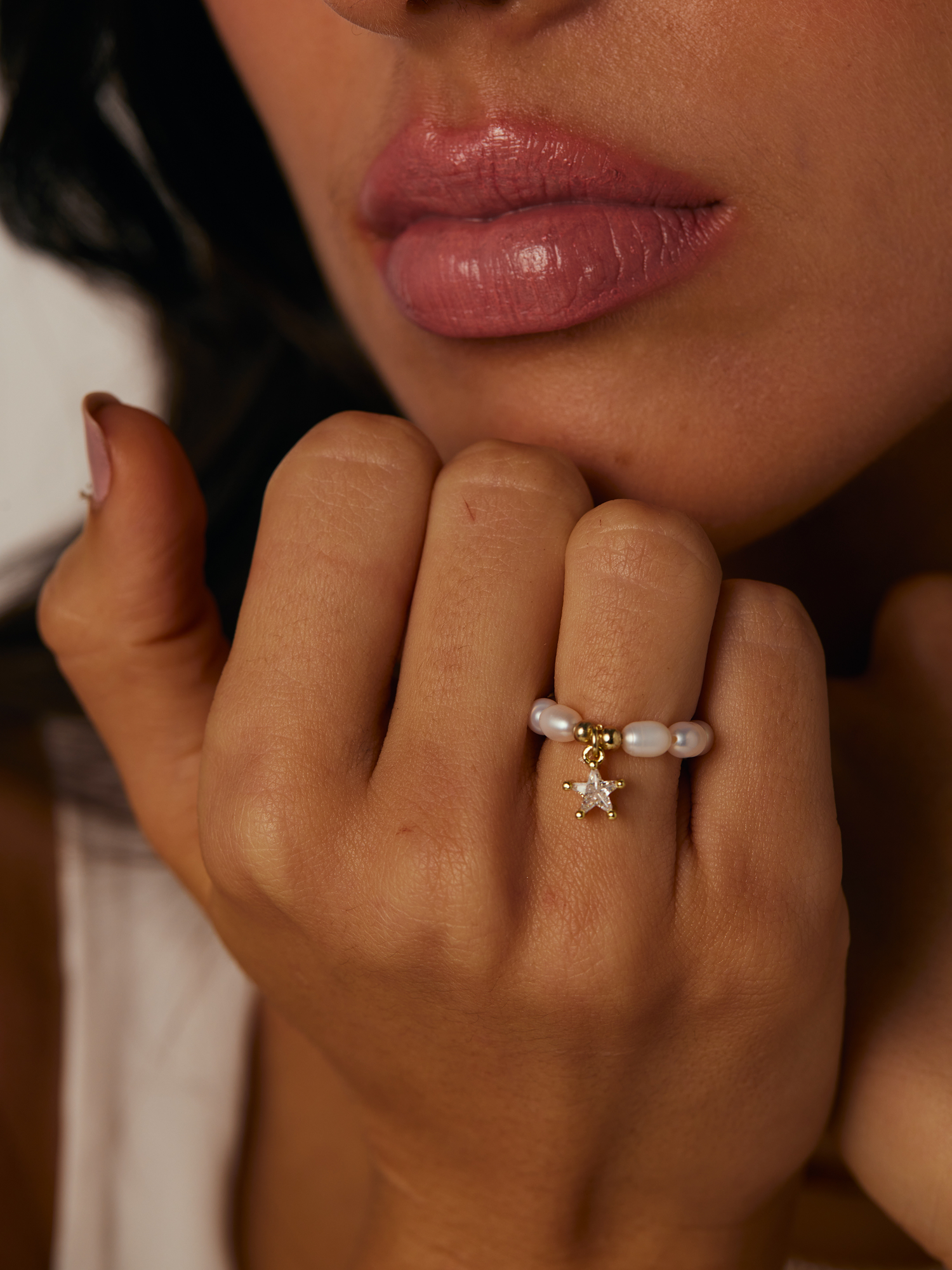 Ayla Star Pearl Ring