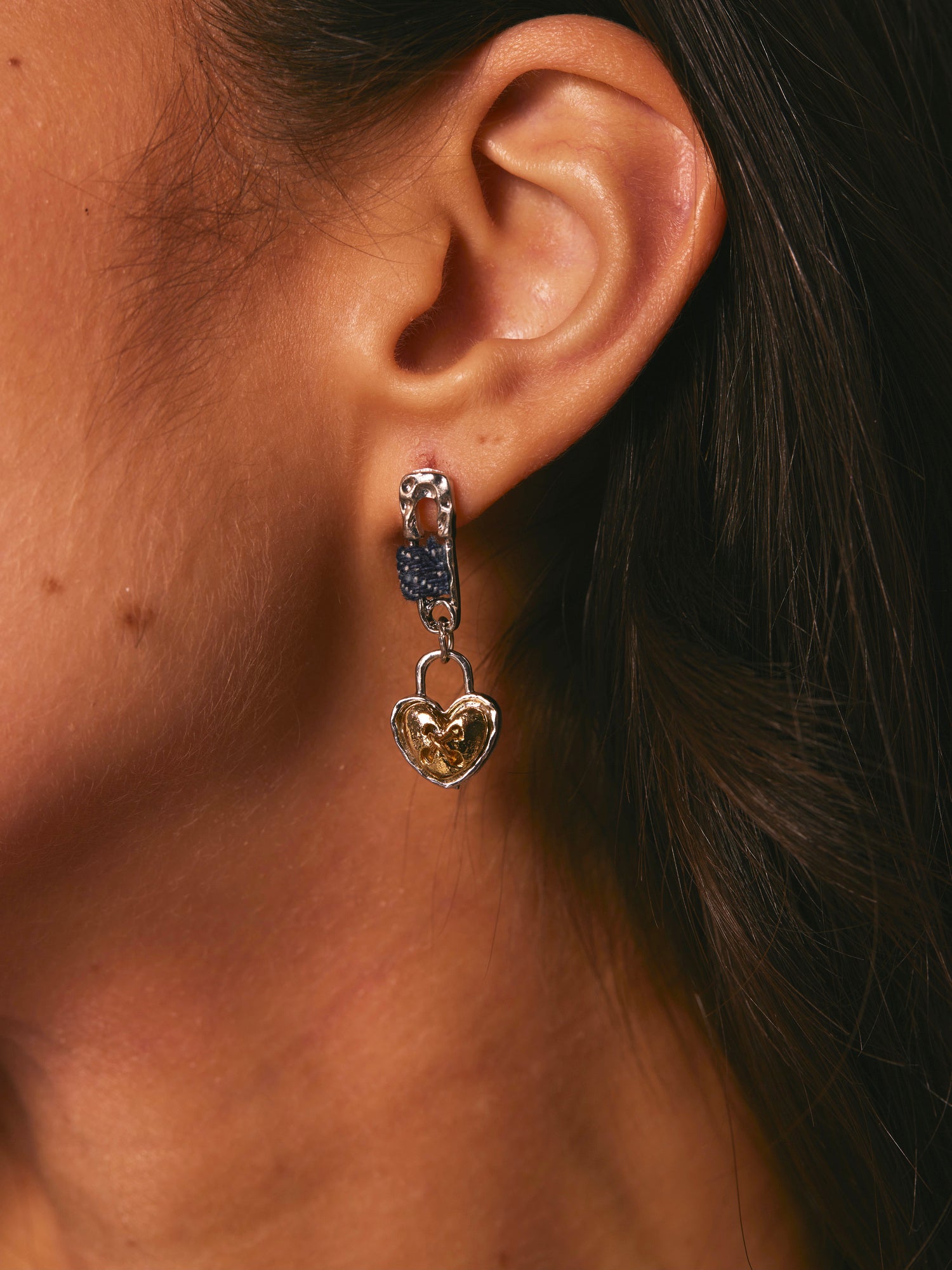 Ballet Punk Safety Pin Earrings - Kuri Jewelry