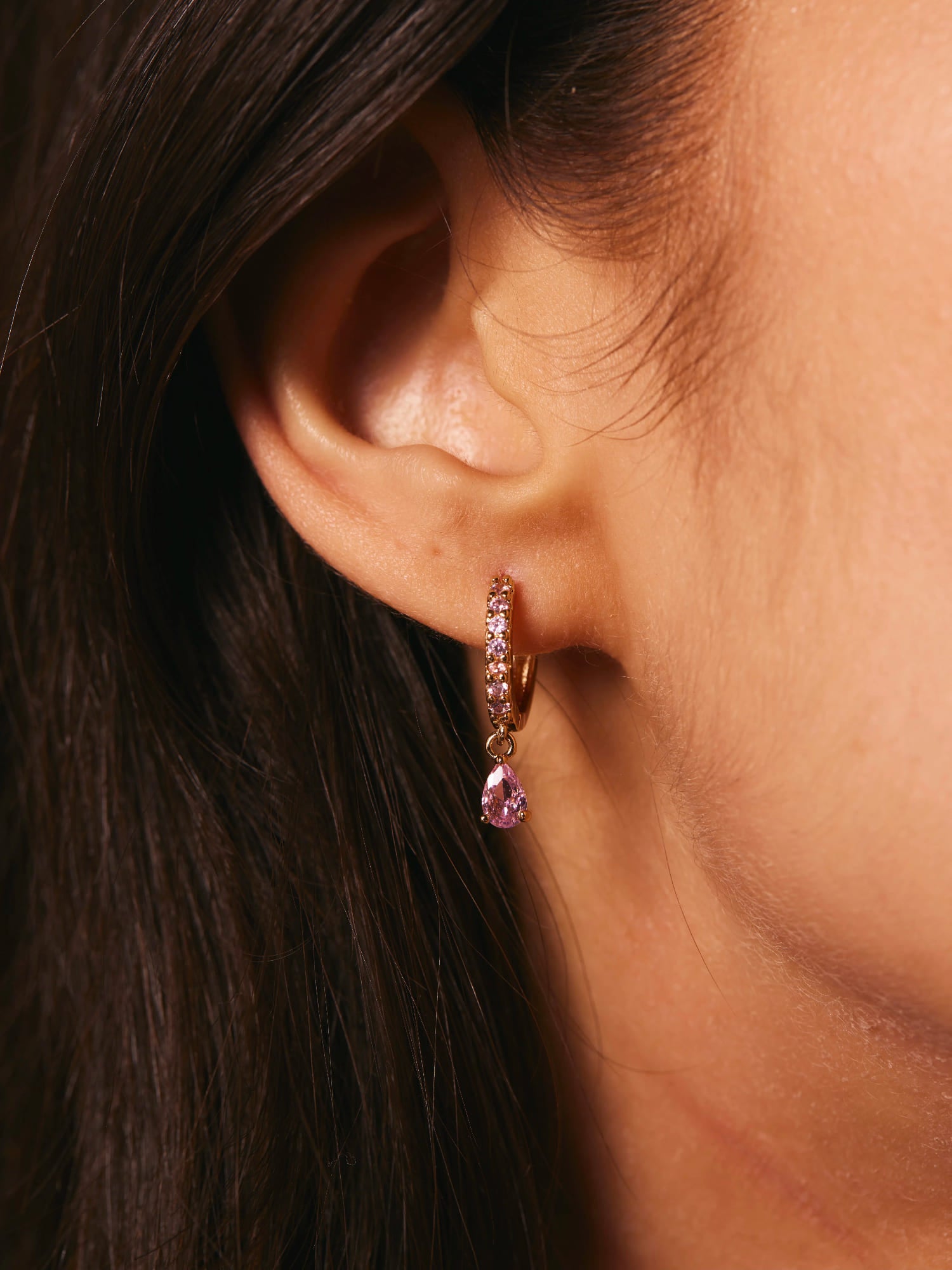 Selena Pink Waterdrop Earrings - Kuri Jewelry