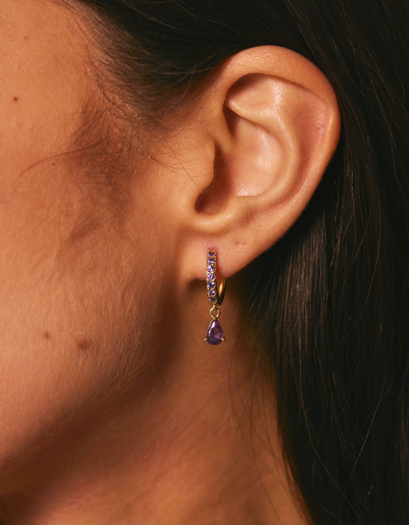 Selena Purple Waterdrop Earrings