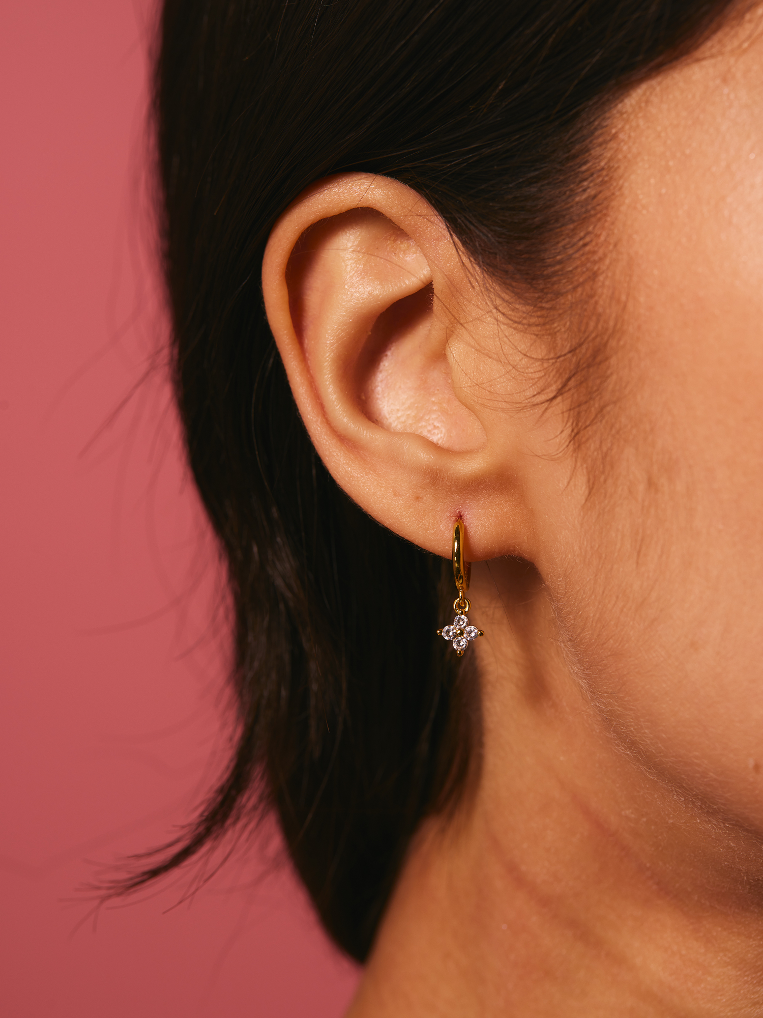 Lucky Clover Hoop Earrings - Kuri Jewelry
