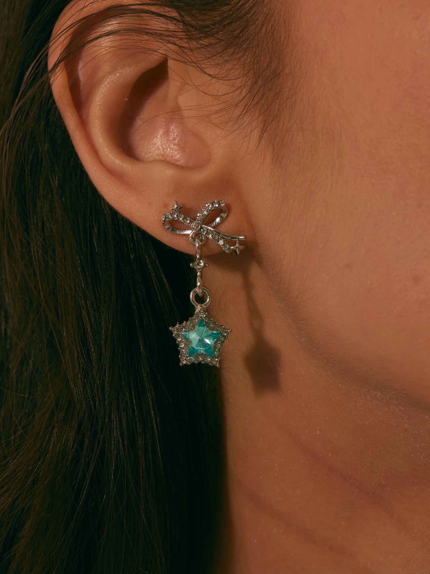 Rita Blue Star Drop Earrings - Kuri Jewelry
