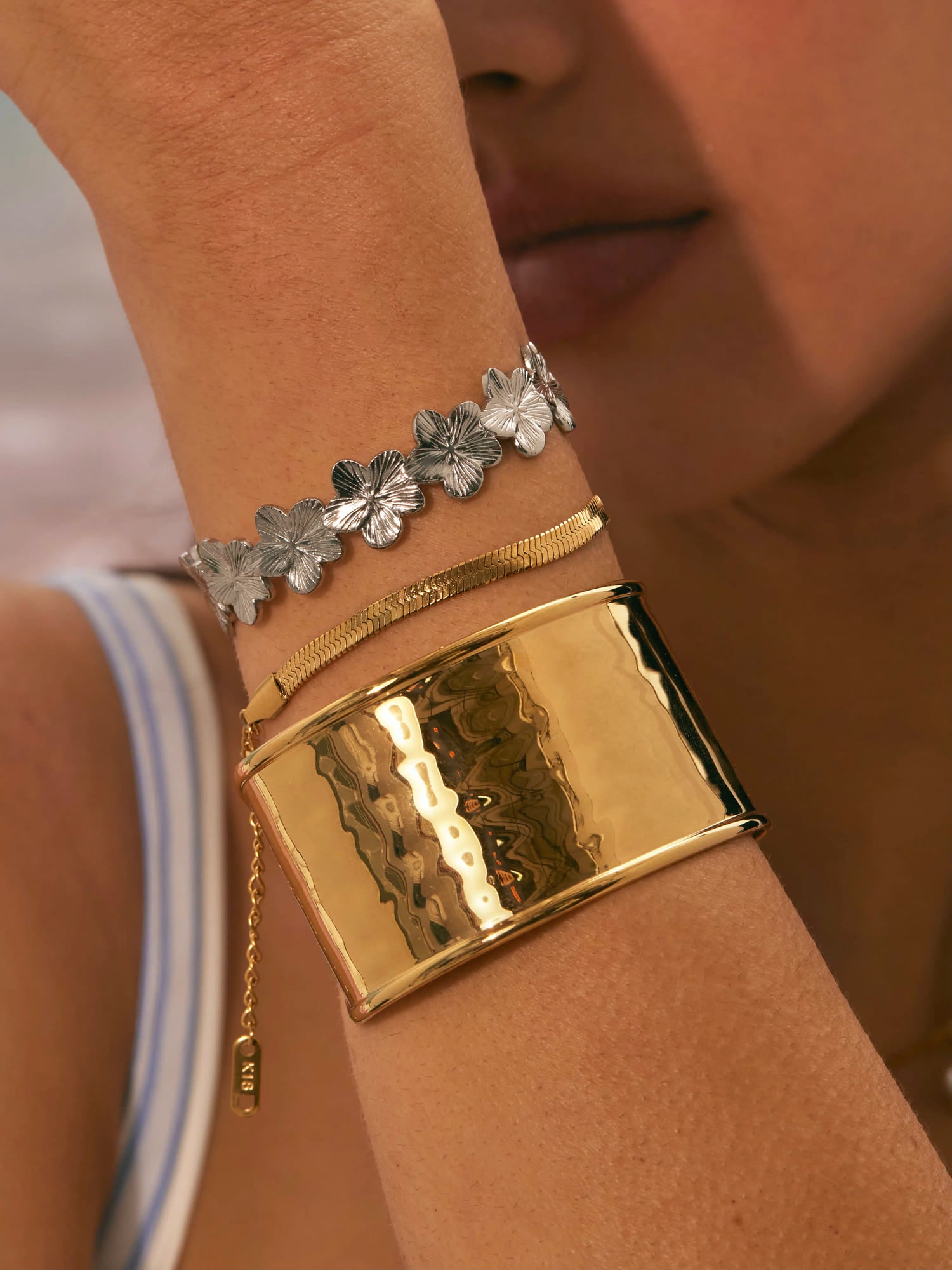 Phyllis Flower Silver Bracelet - Kuri Jewelry