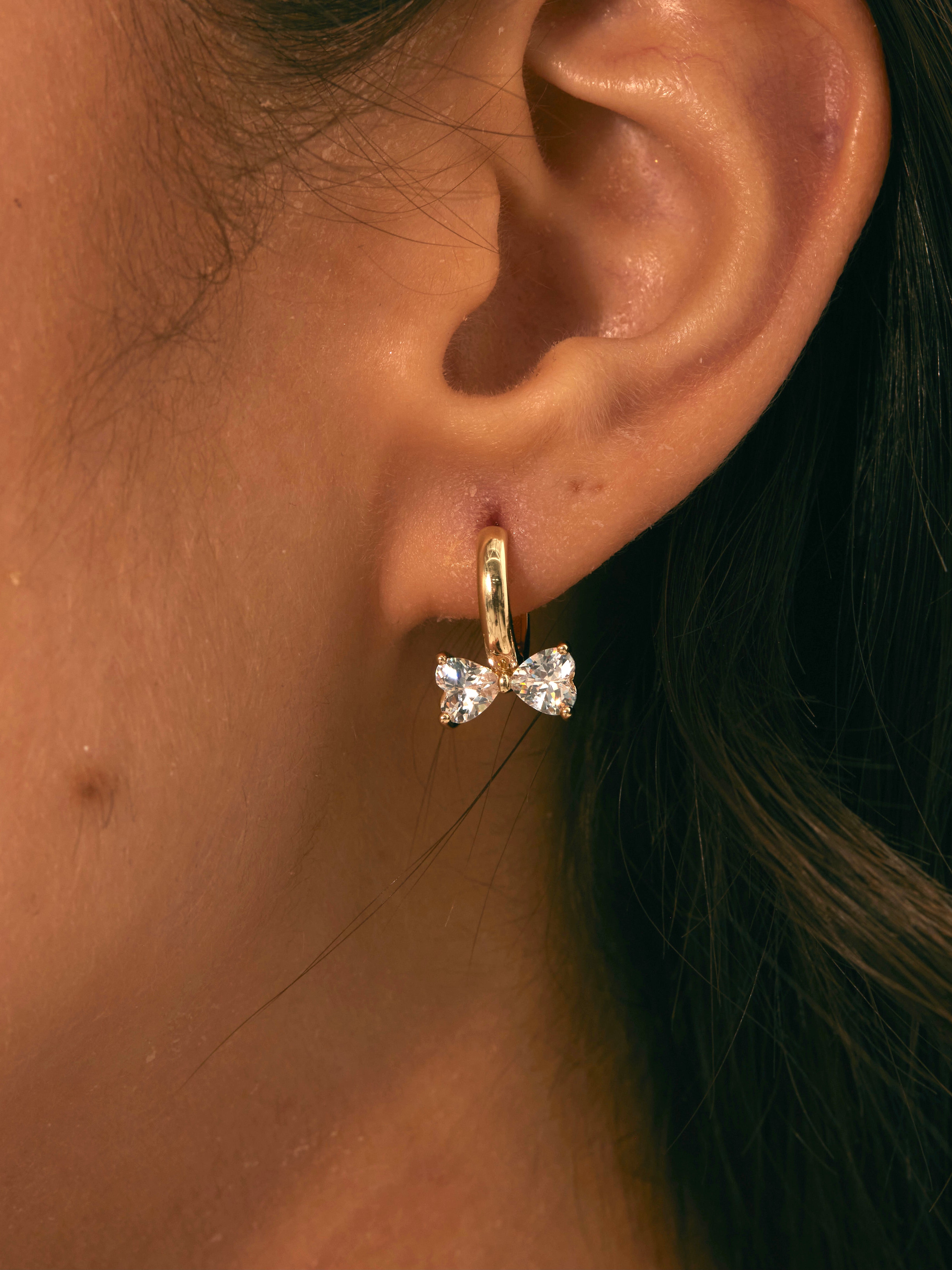 Katie Bow Hoop Earrings - Kuri Jewelry