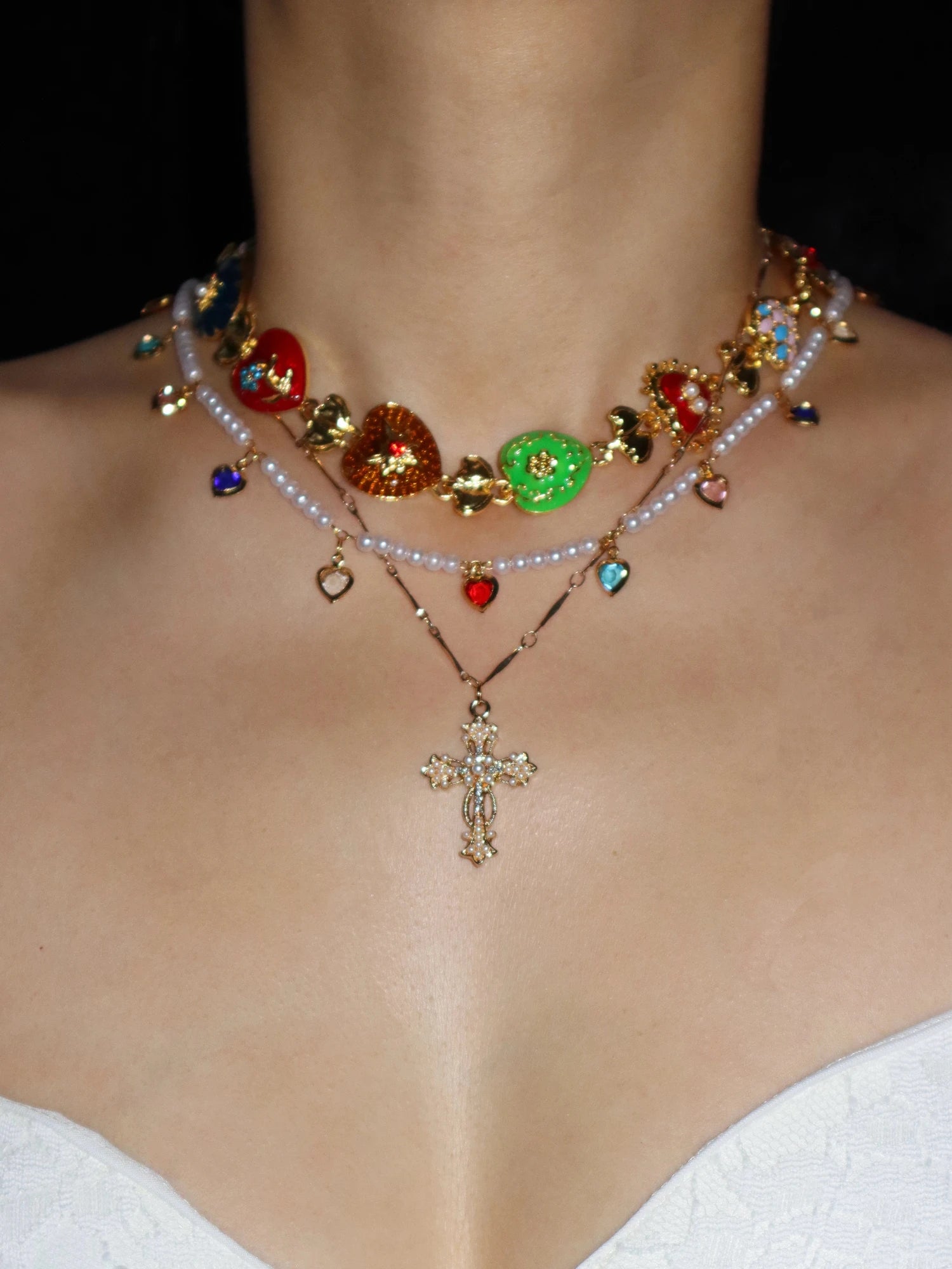 Jolie Colorful Pearl Necklace