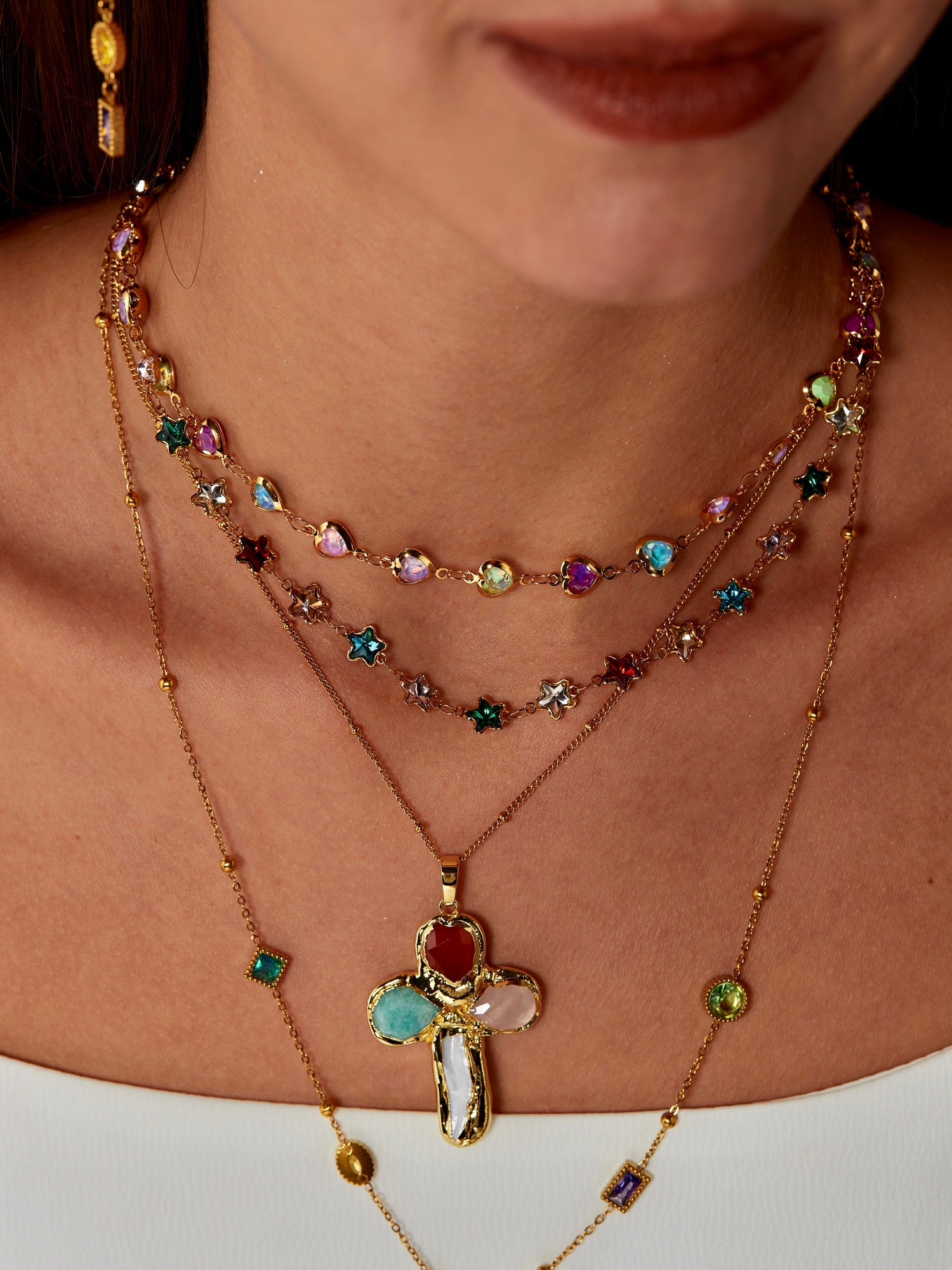 Arabela Colorful Stars Necklace - Kuri Jewelry