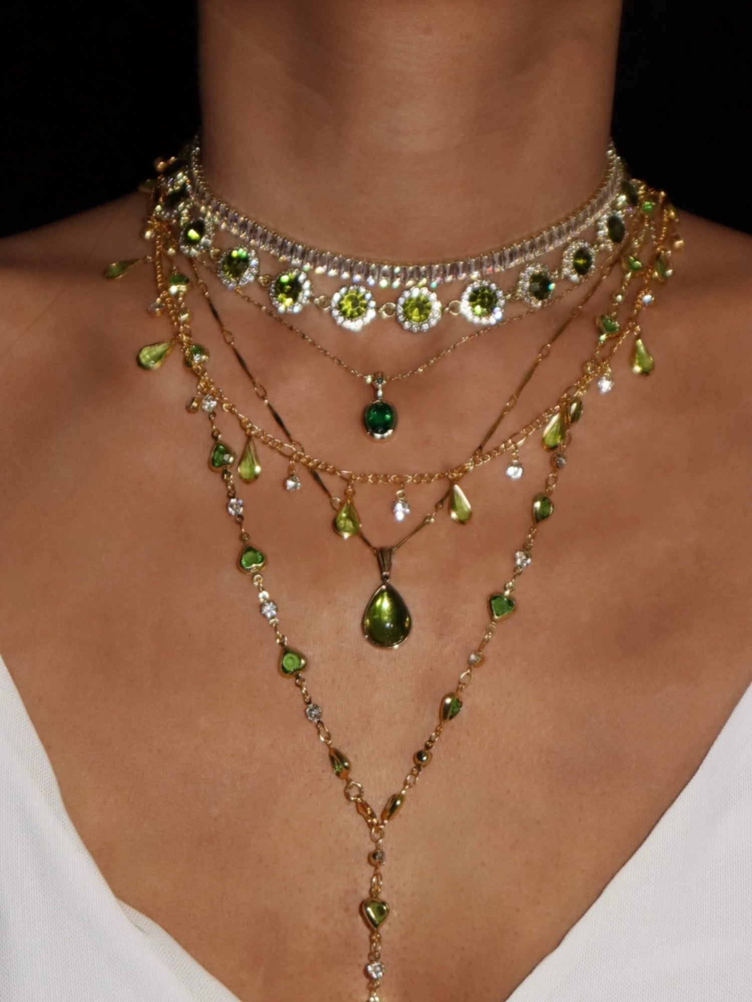 Dolly Green Waterdrop Necklace