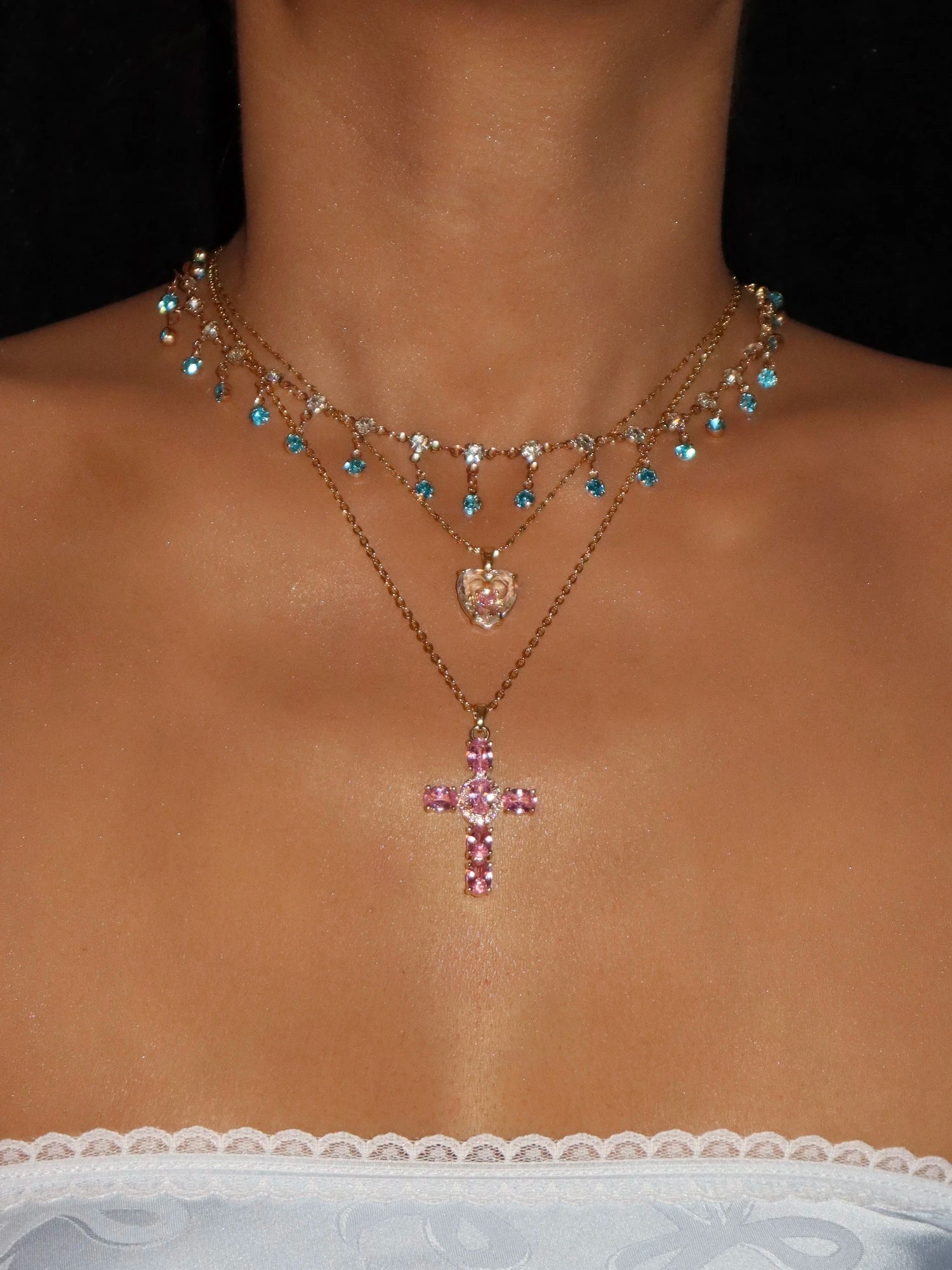 Alberta Blue Drop Necklace