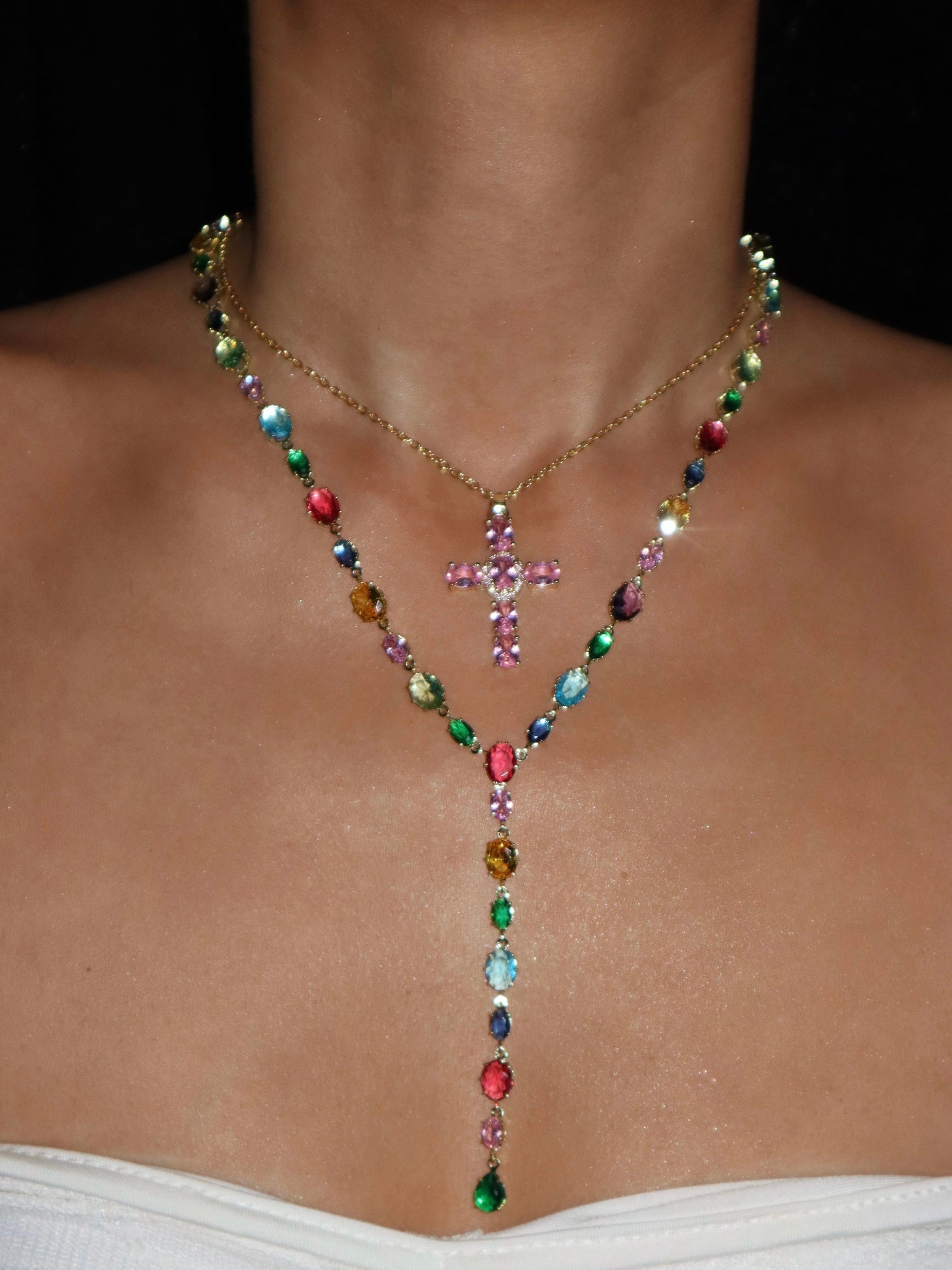 Debbie Colorful Lariat Necklace - Kuri Jewelry