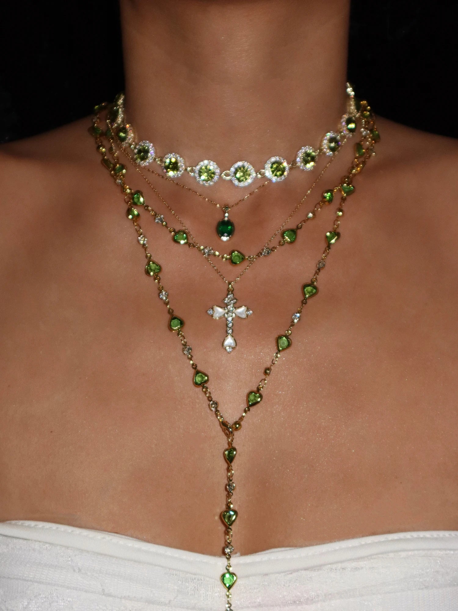 Ina Golden Heart Cross Necklace