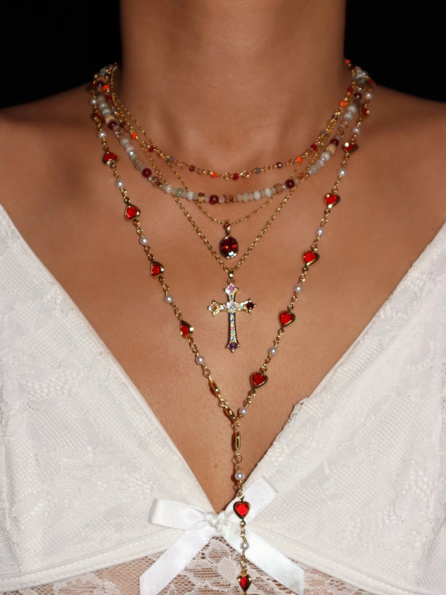 Alva Natural Stone Colorful Beaded Necklace