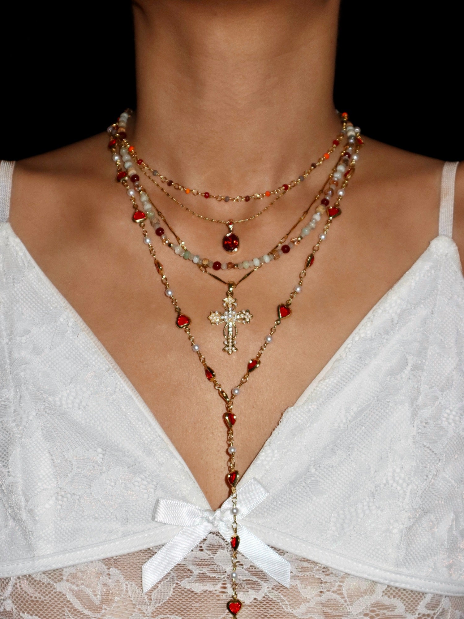 Alva Natural Stone Colorful Beaded Necklace