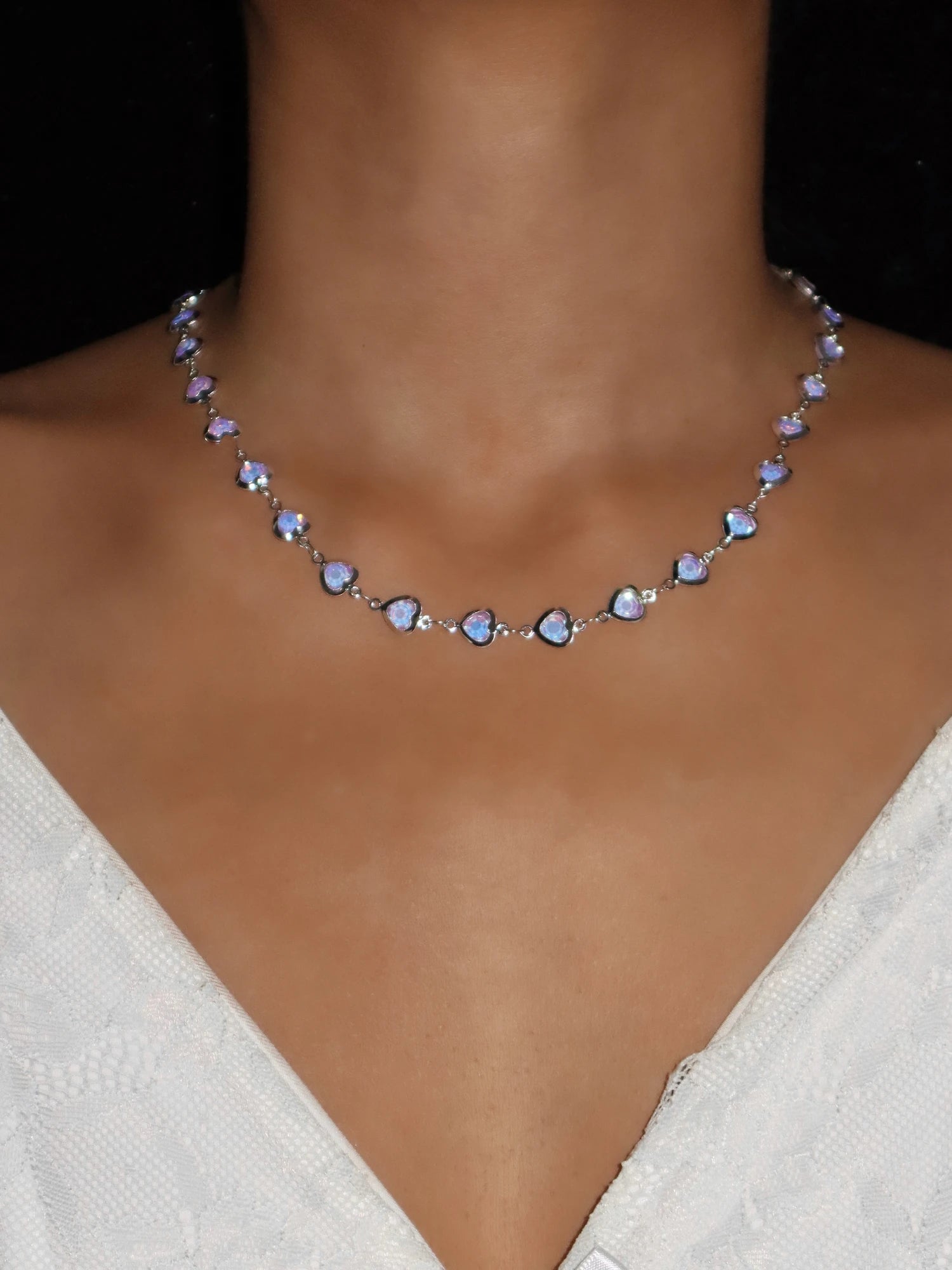 Margaret Purple Hearts Necklace