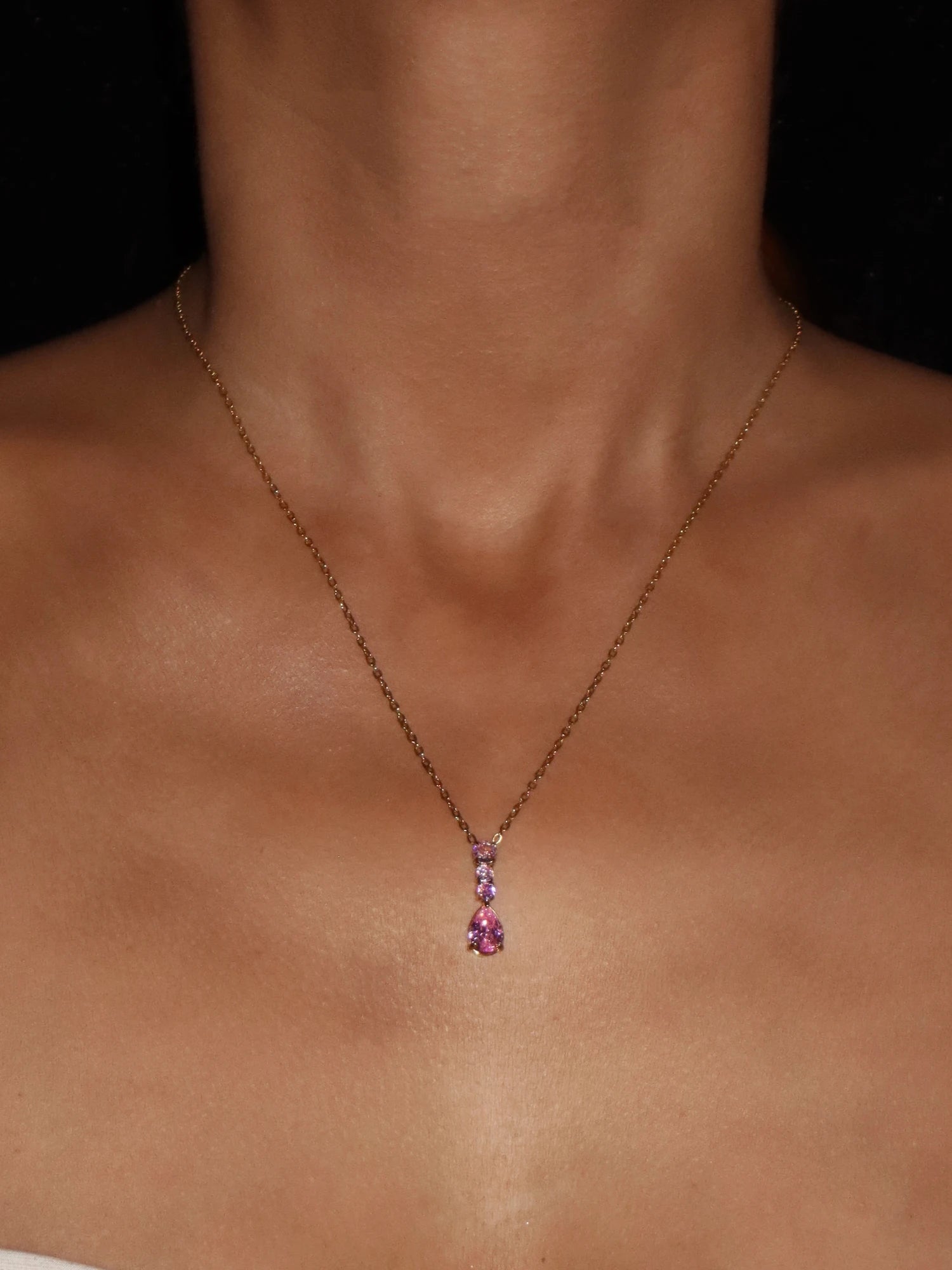 Teresa Pink Waterdrop Necklace