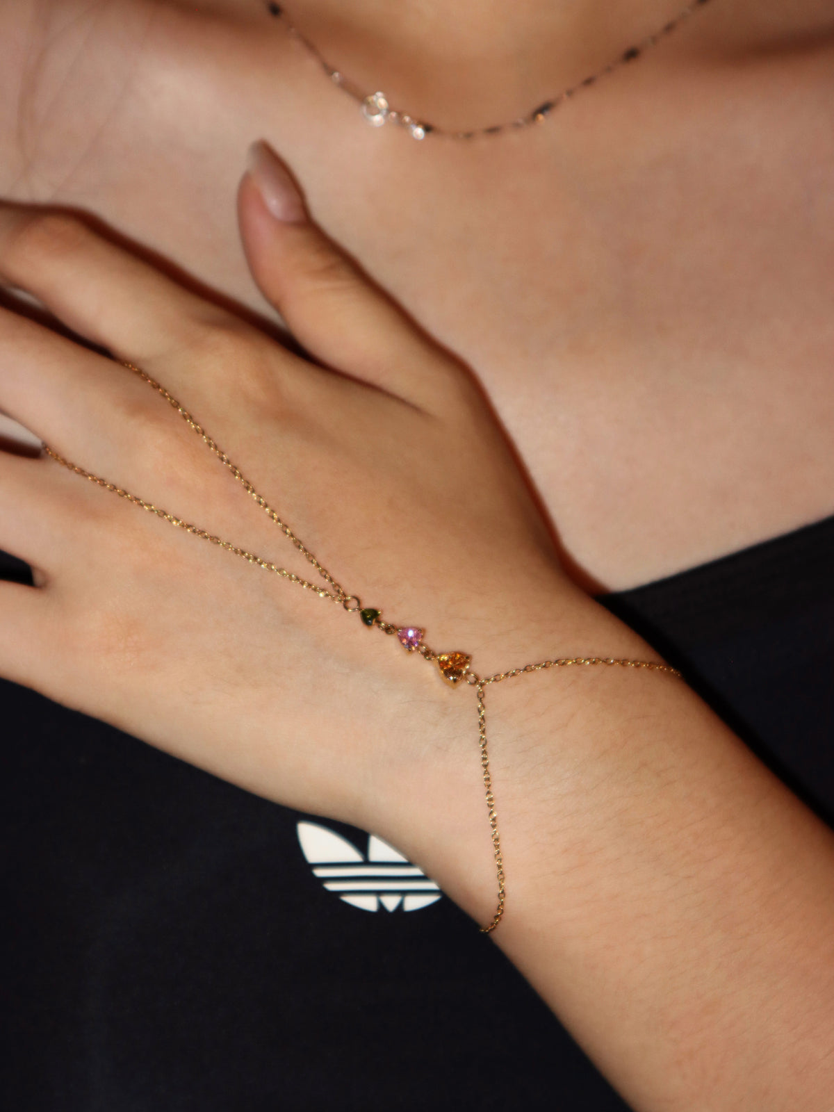 Dominic Hearts Hand Chain Bracelet