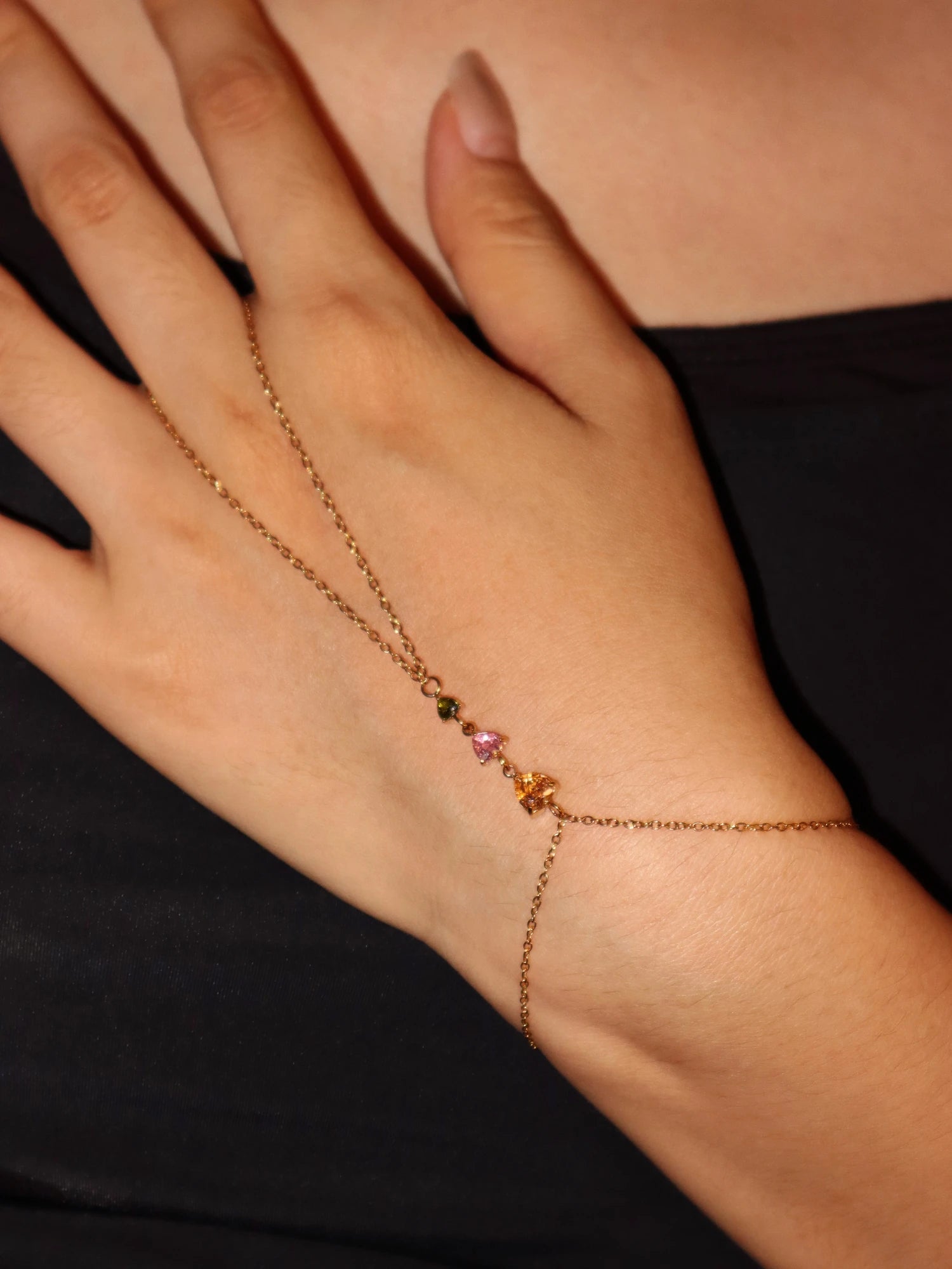 Dominic Hearts Hand Chain Bracelet