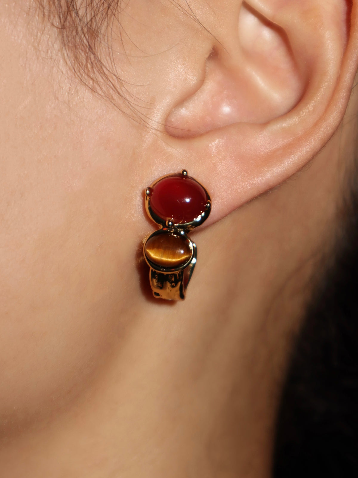 Carnelian & Tiger's Eye Earrings
