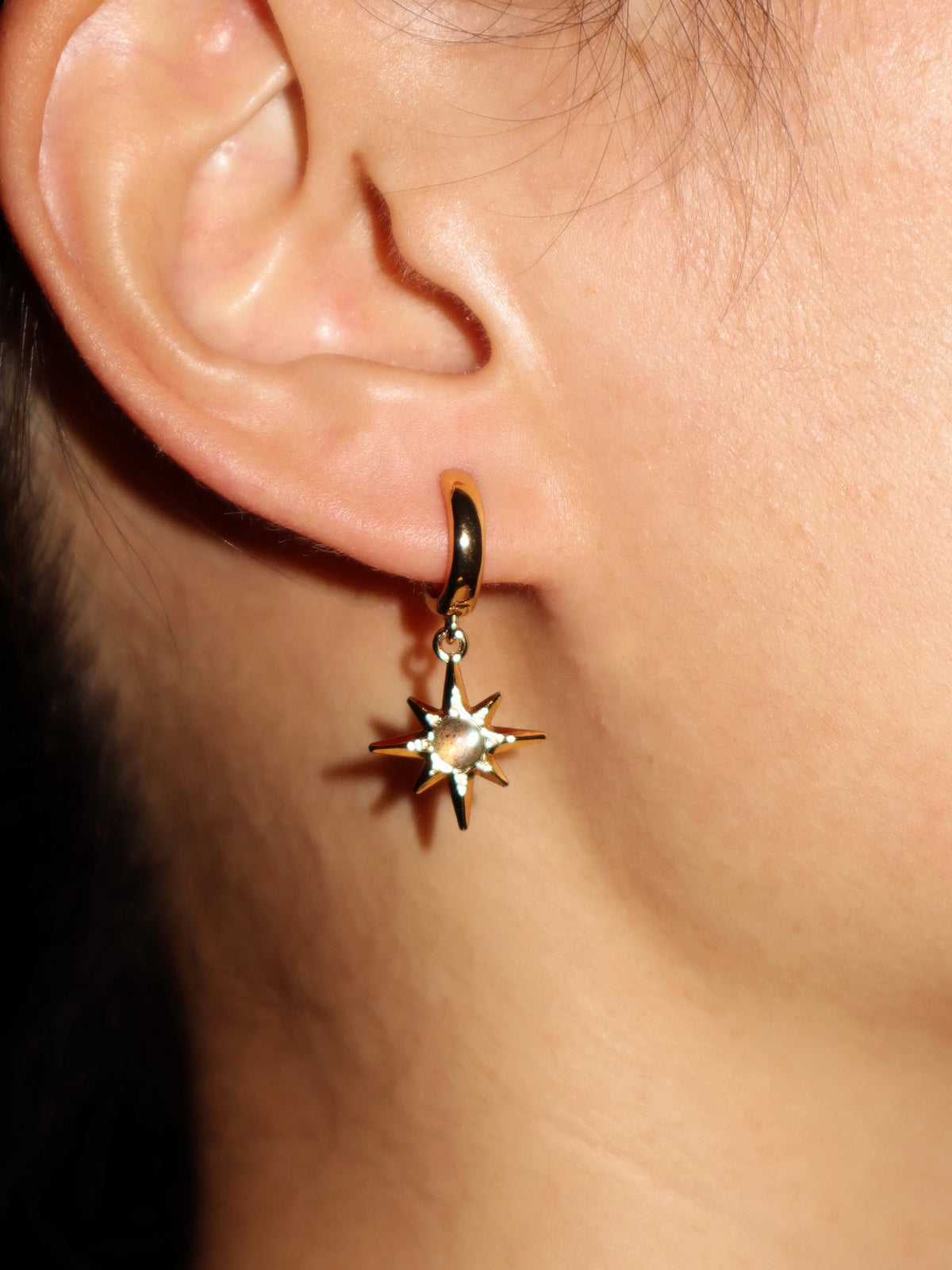 Sun Labradorite Hoop Earrings