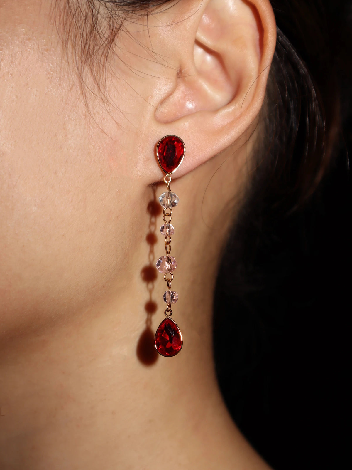 Lesley Red Drop Earrings - Kuri Jewelry