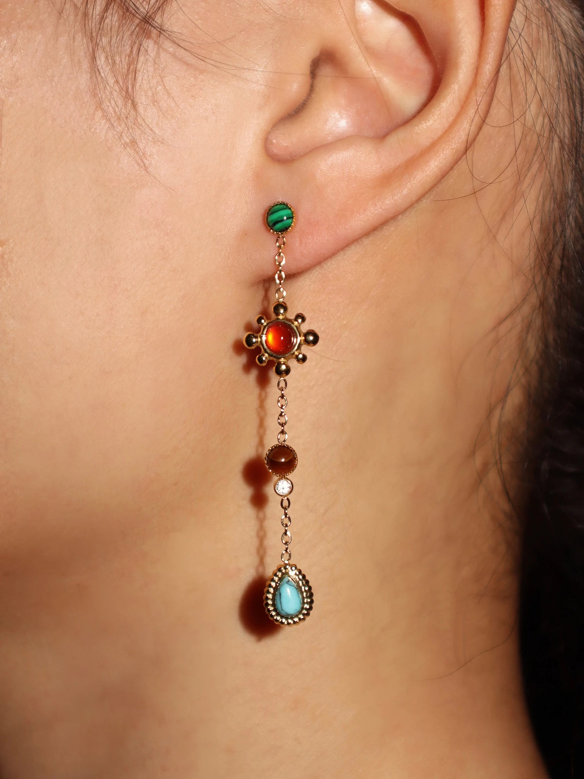 Caitlin Natural Stones Drop Earrings